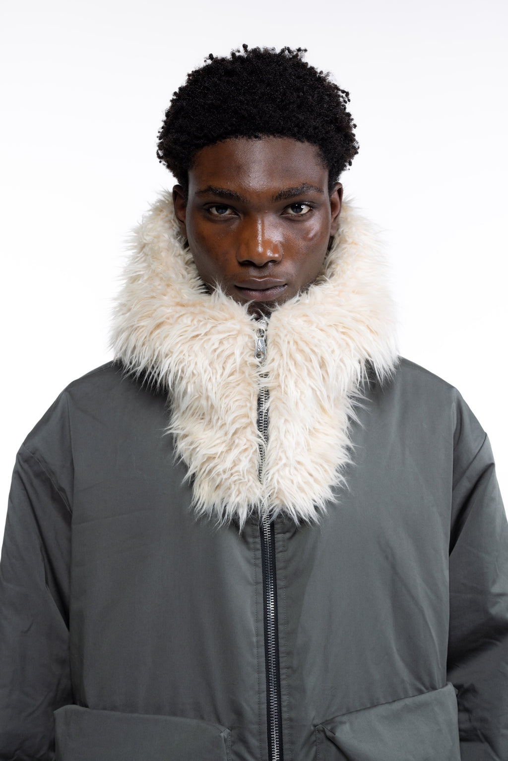 Cole Buxton | Wool Hooded Parka | Mens | Khaki
