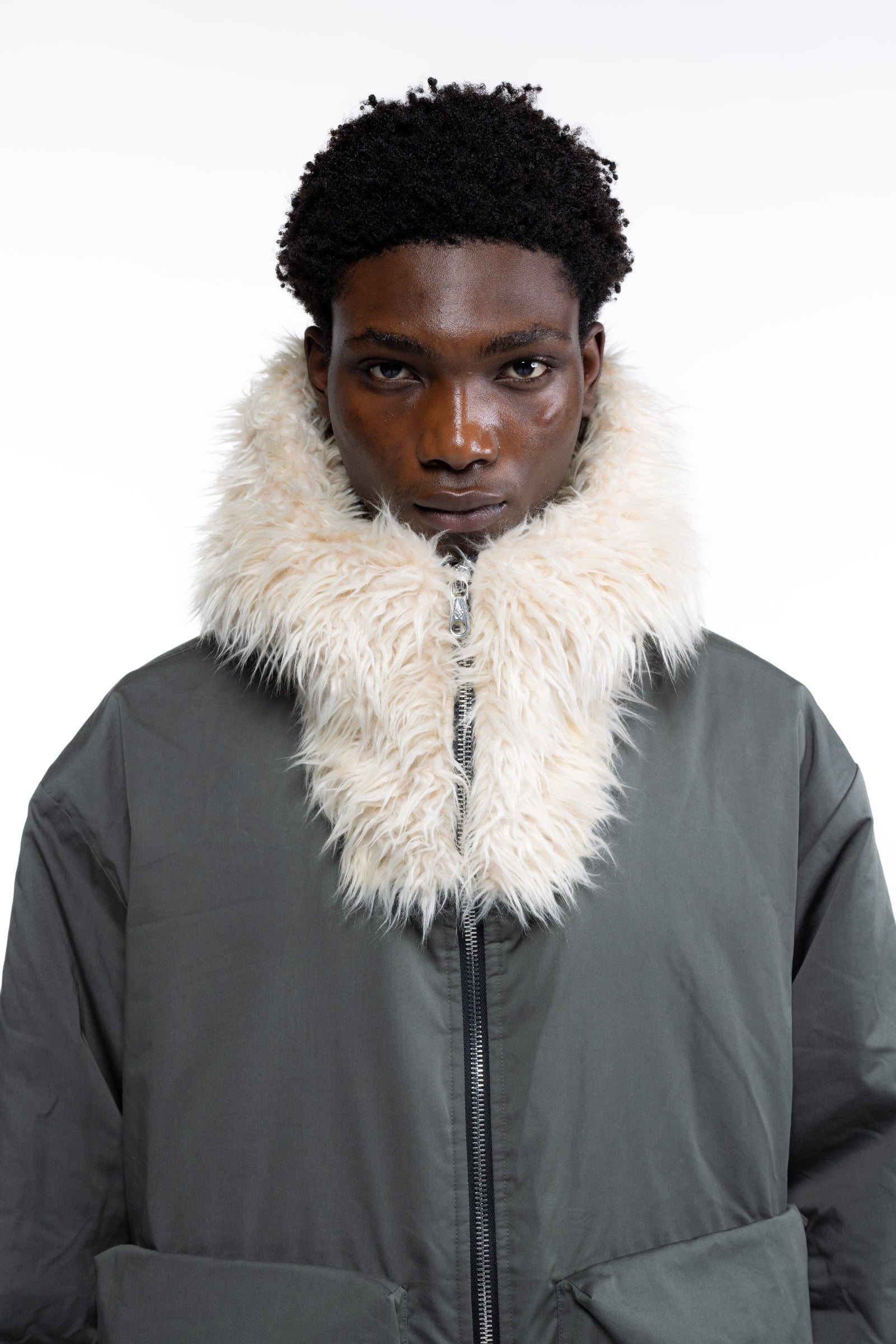 Cole Buxton | Wool Hooded Parka | Mens | Khaki