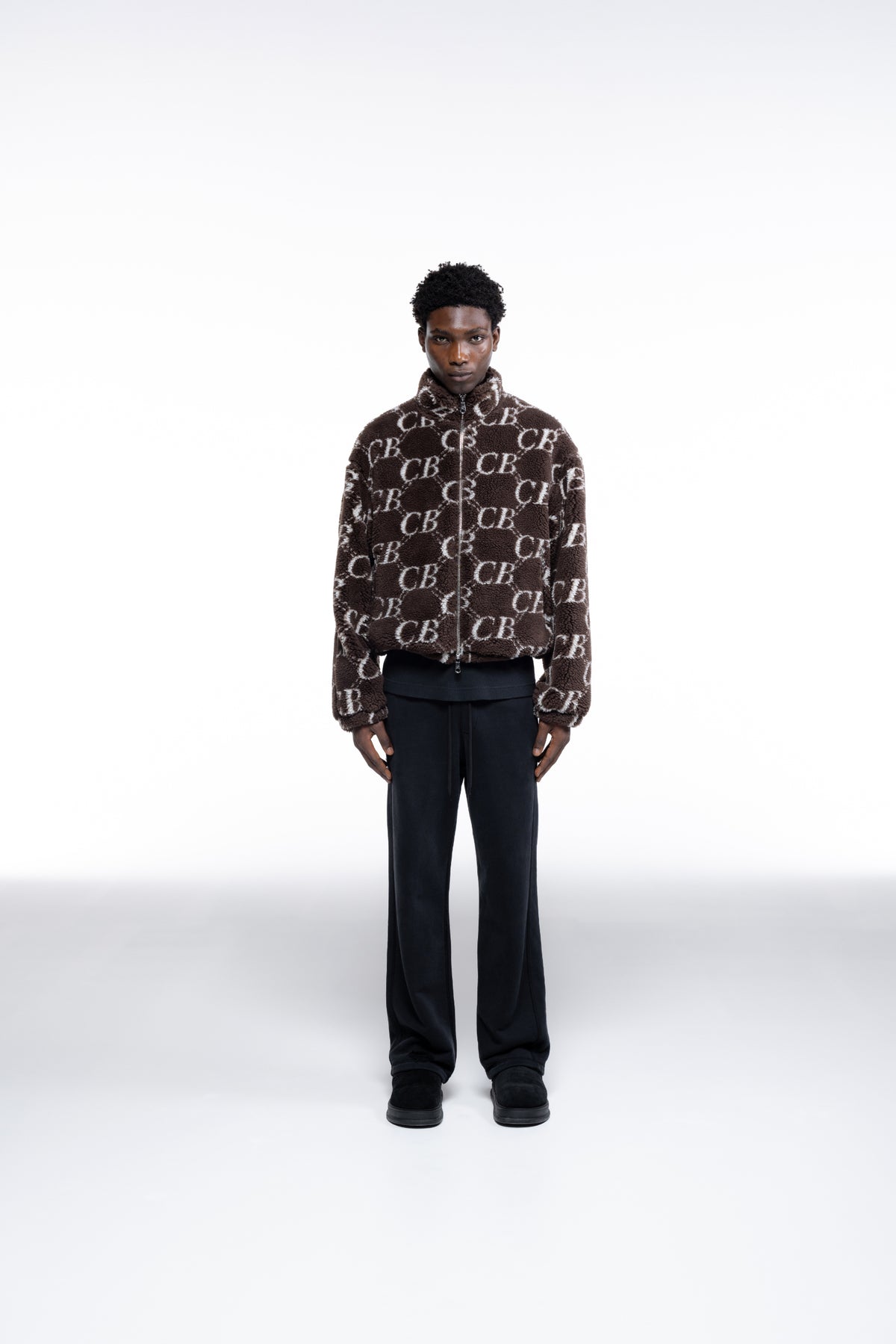 Cole Buxton | Cb Monogram Fleece | Mens | Brown