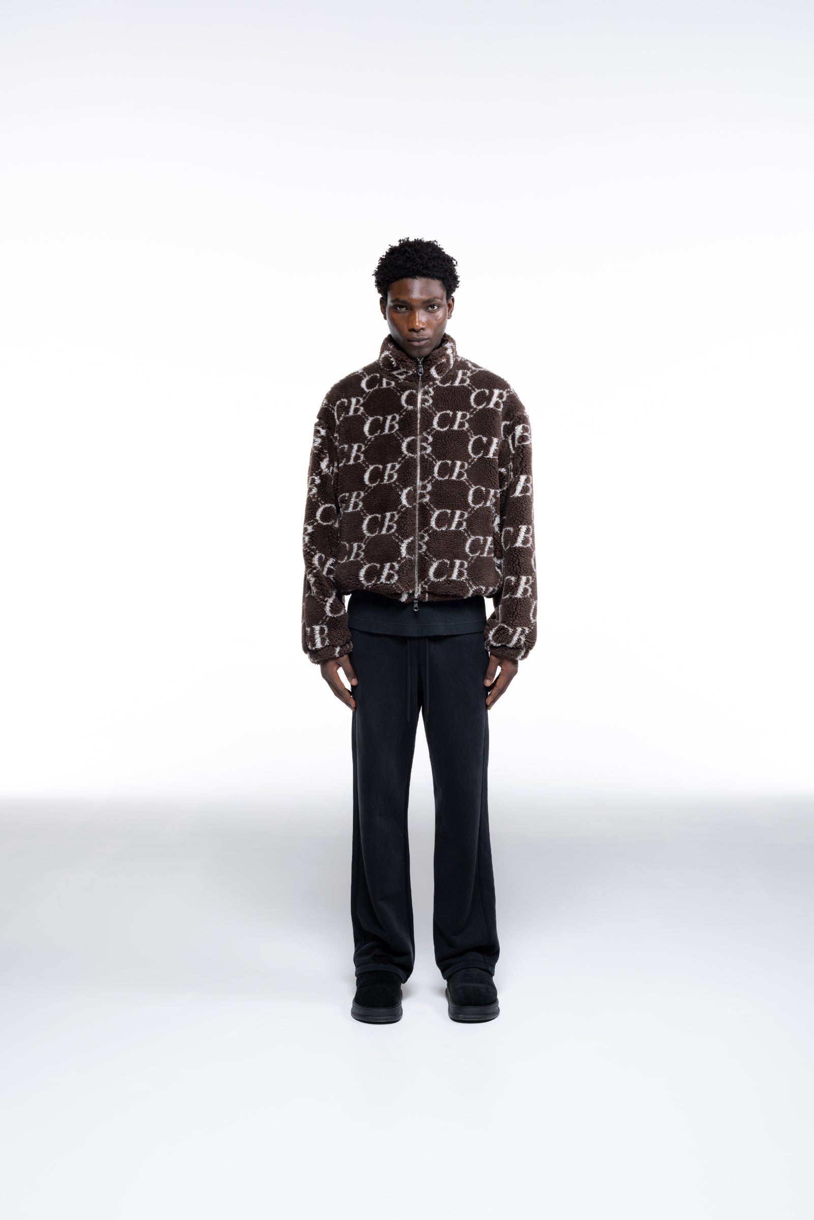 Cole Buxton | Cb Monogram Fleece | Mens | Brown