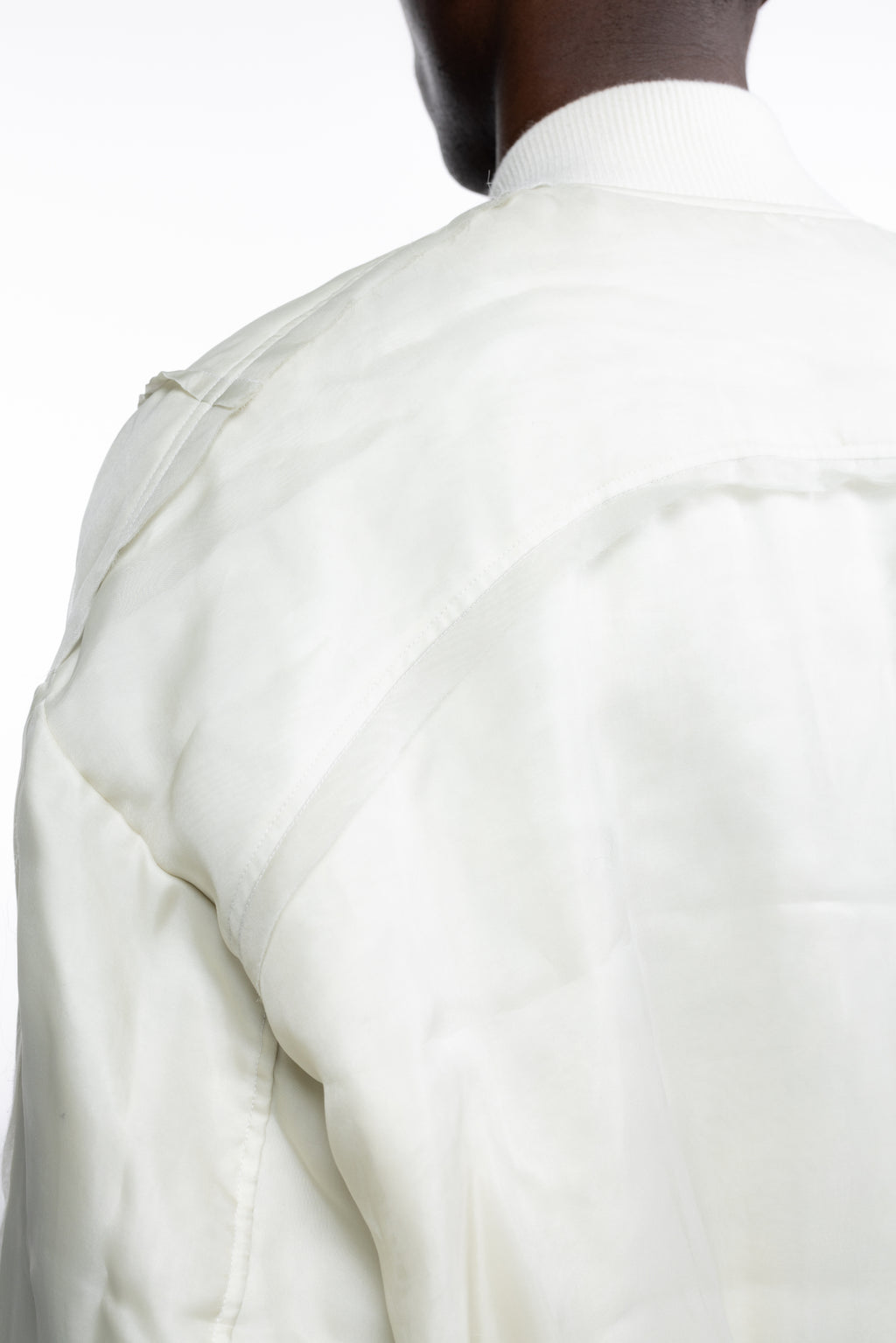 Cole Buxton | Layered Organza Bomber | Mens | Vintage White