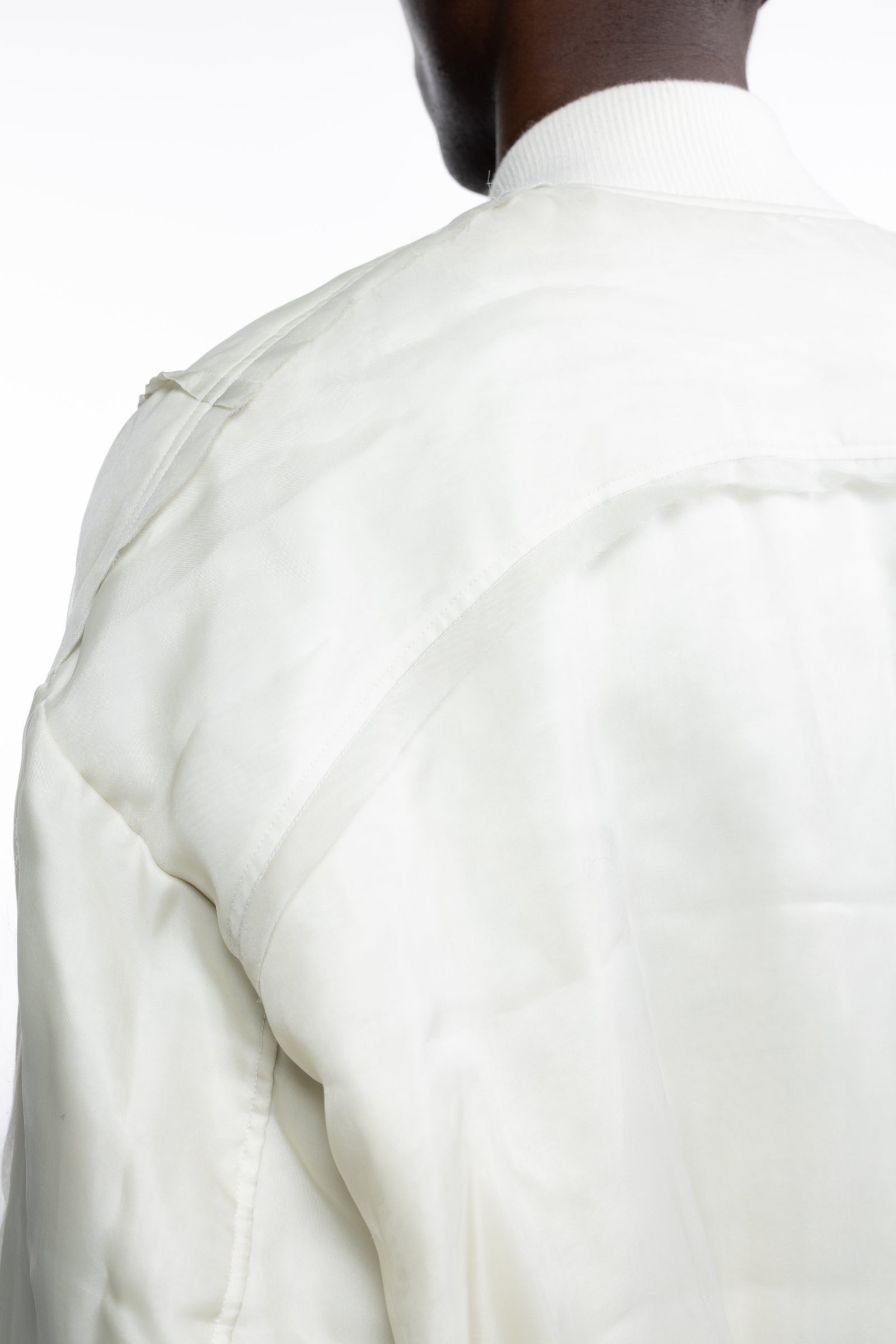 Cole Buxton | Layered Organza Bomber | Mens | Vintage White