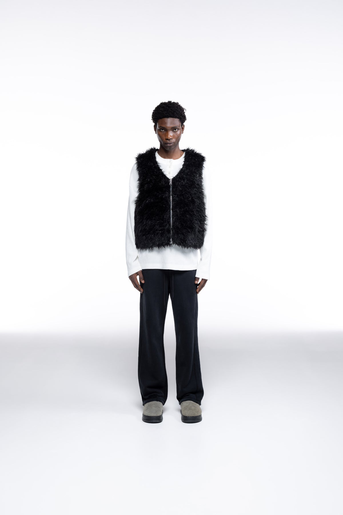 Cole Buxton | Mohair Gilet | Mens | Black