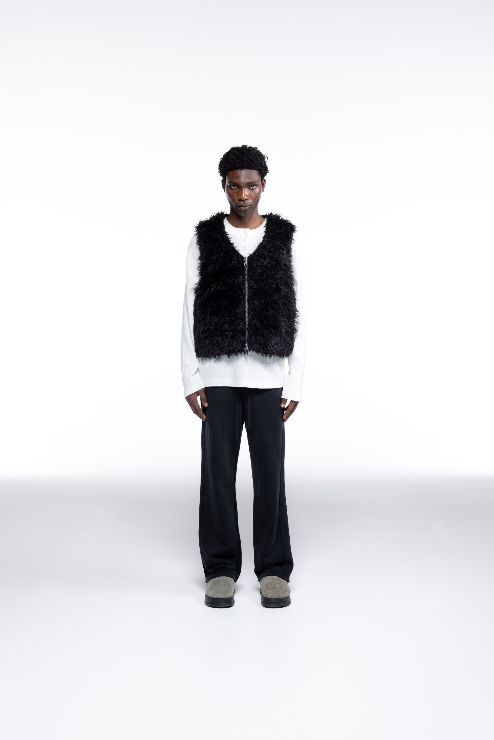 Cole Buxton | Mohair Gilet | Mens | Black