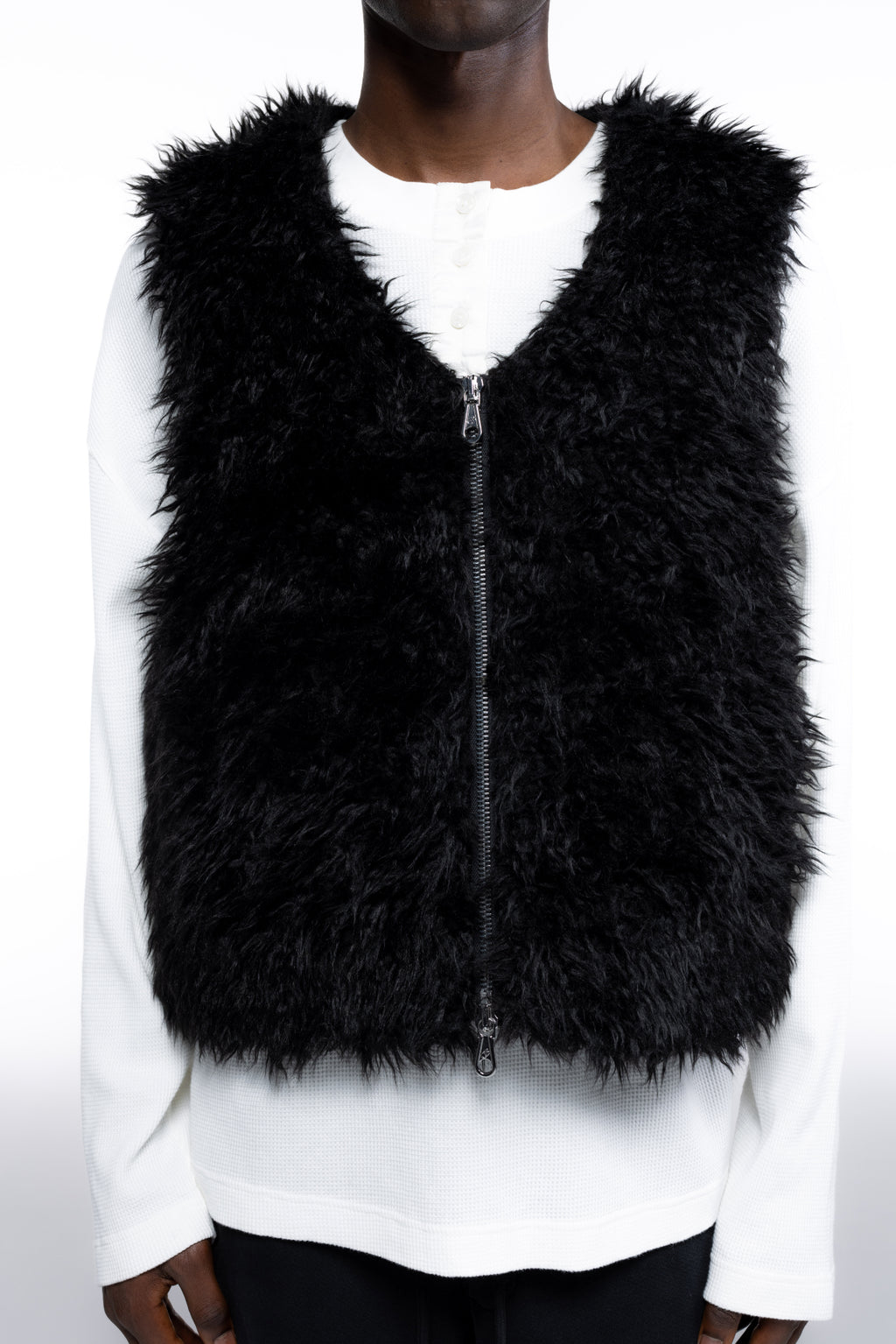 Cole Buxton | Mohair Gilet | Mens | Black