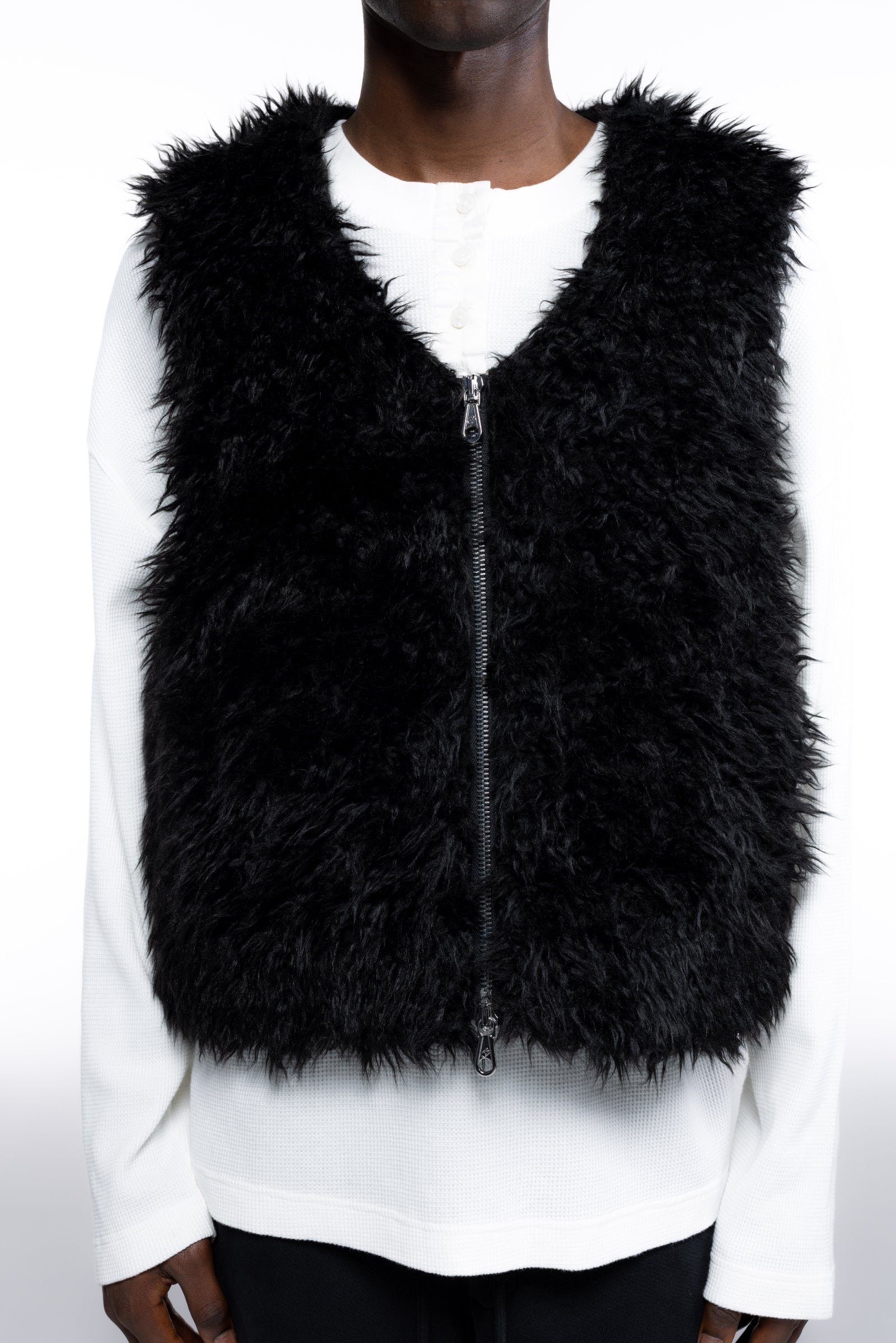 Cole Buxton | Mohair Gilet | Mens | Black