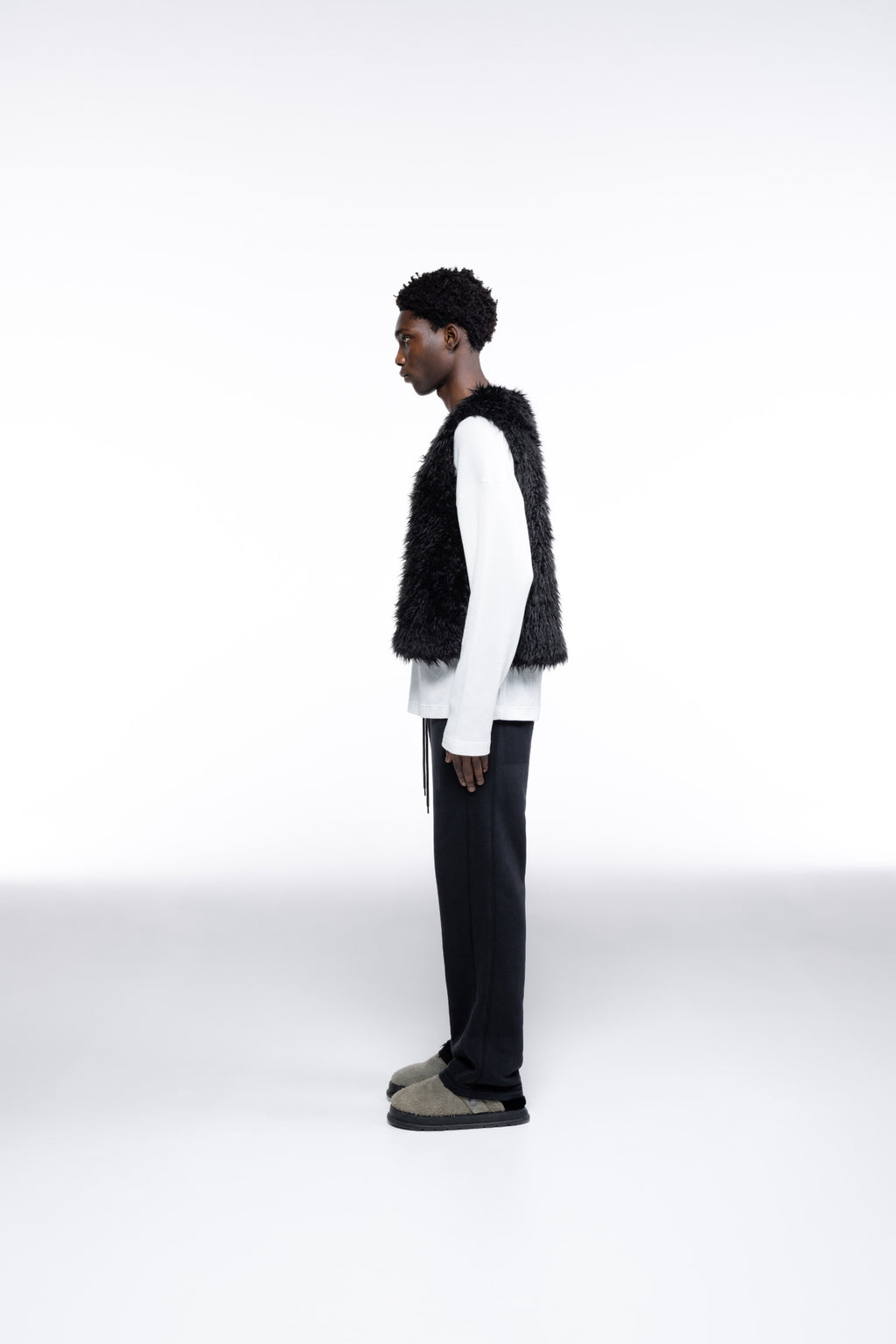 Cole Buxton | Mohair Gilet | Mens | Black