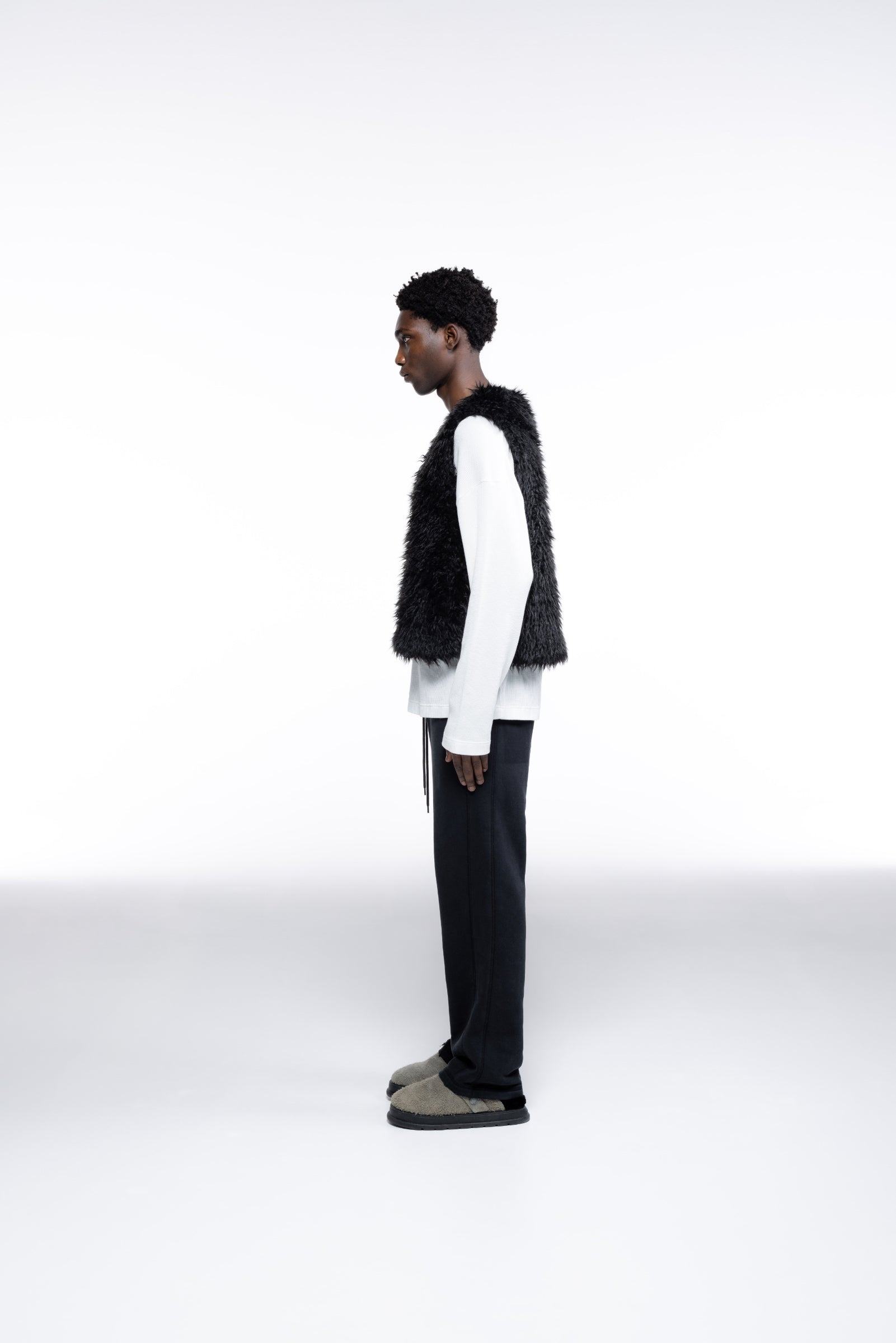 Cole Buxton | Mohair Gilet | Mens | Black