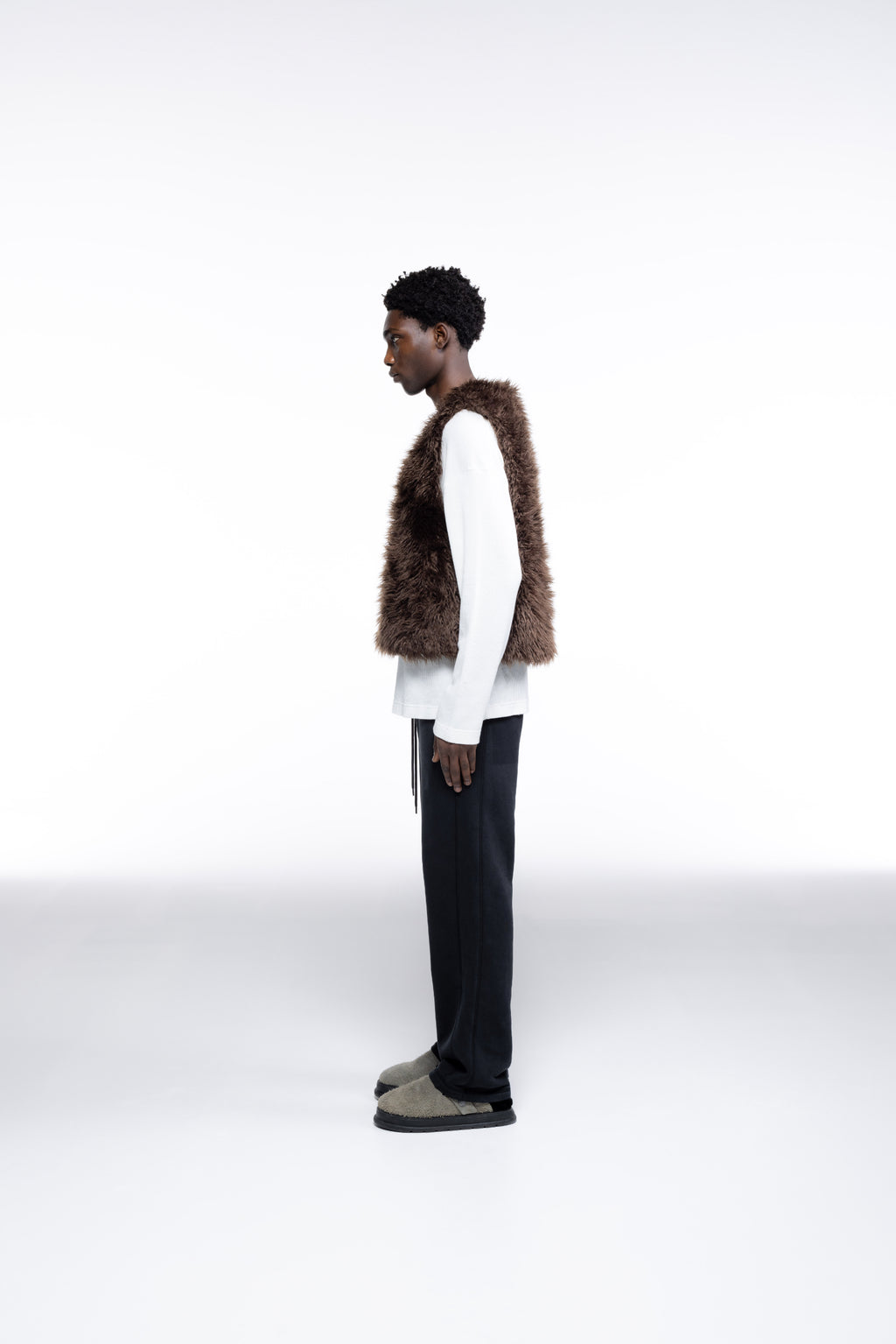 Cole Buxton | Mohair Gilet | Mens | Brown