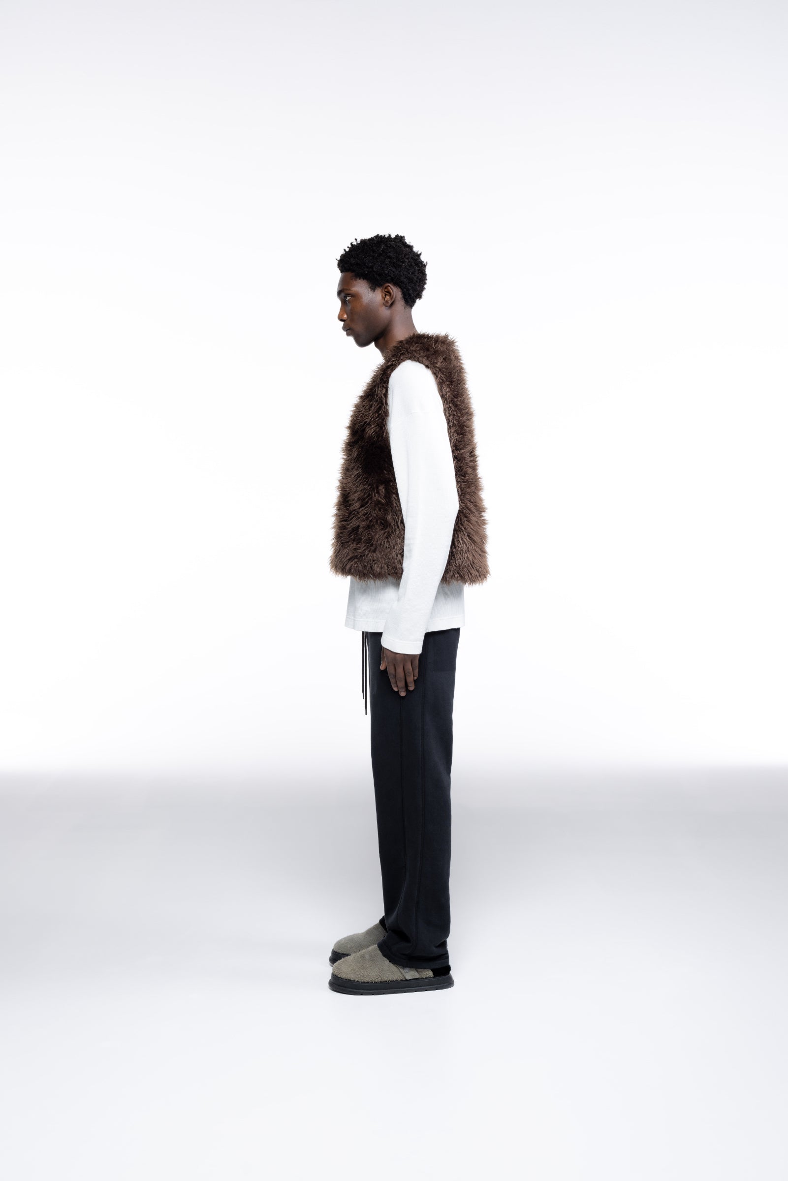Cole Buxton | Mohair Gilet | Mens | Brown