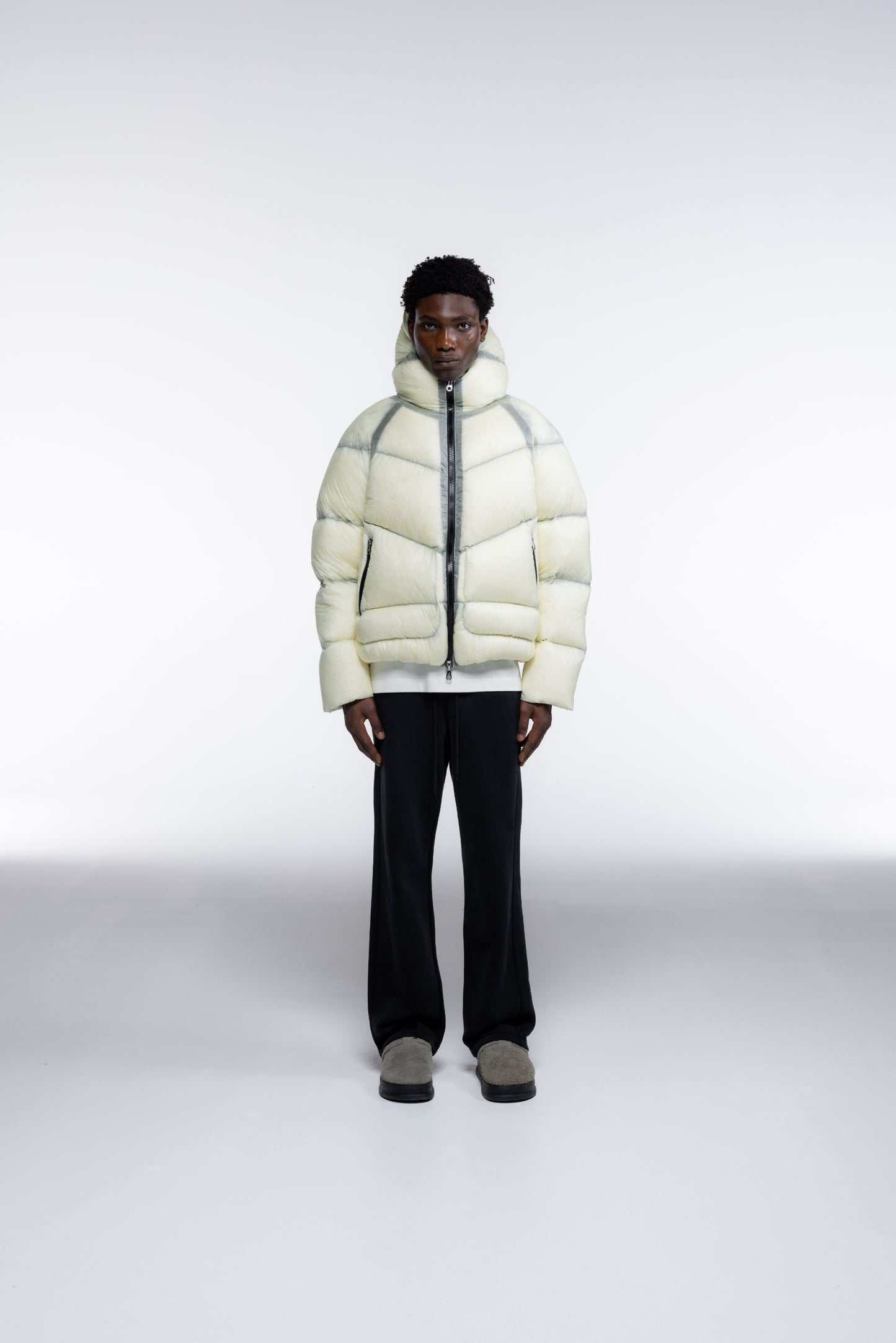 Cole Buxton | Translucent Taped Down Jacket | Mens | Vintage White