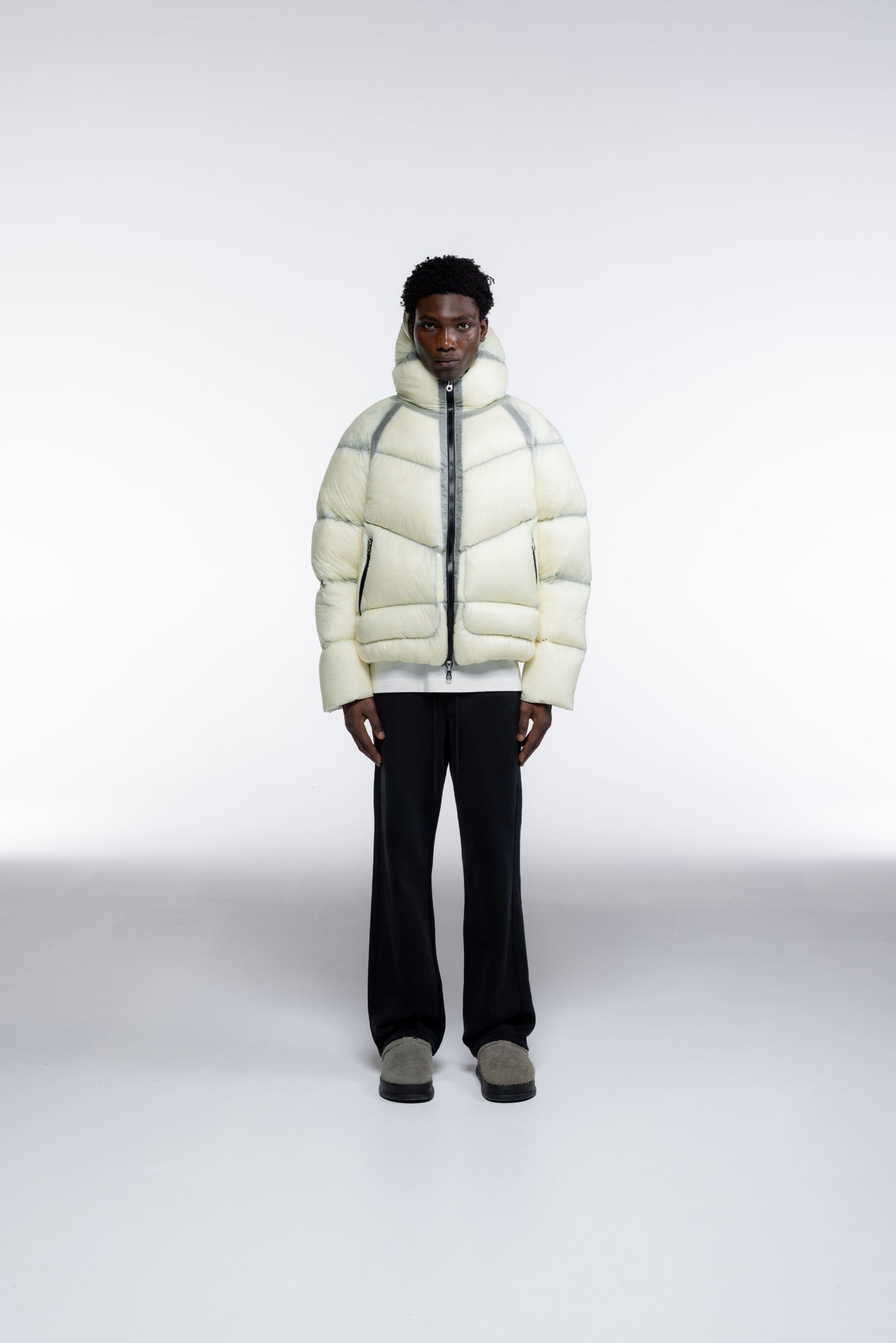 Cole Buxton | Translucent Taped Down Jacket | Mens | Vintage White
