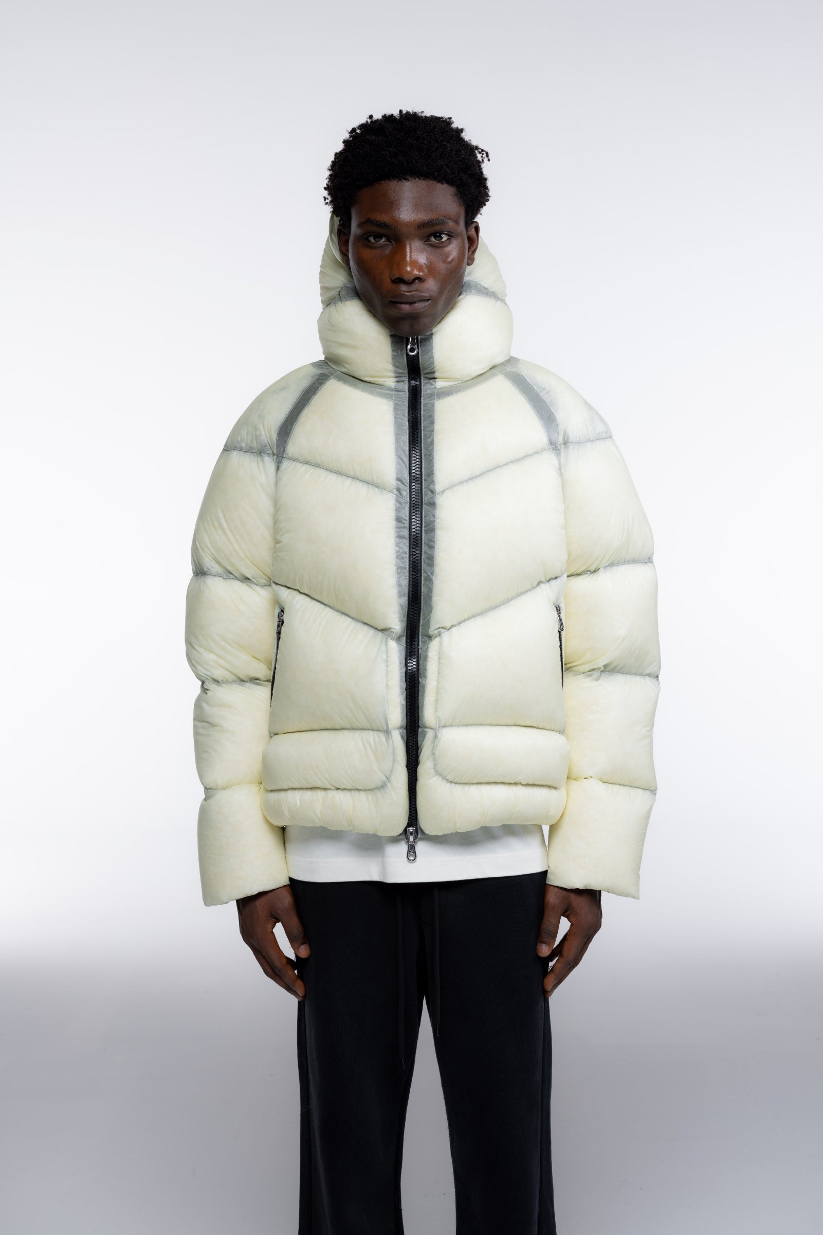 Cole Buxton | Translucent Taped Down Jacket | Mens | Vintage White