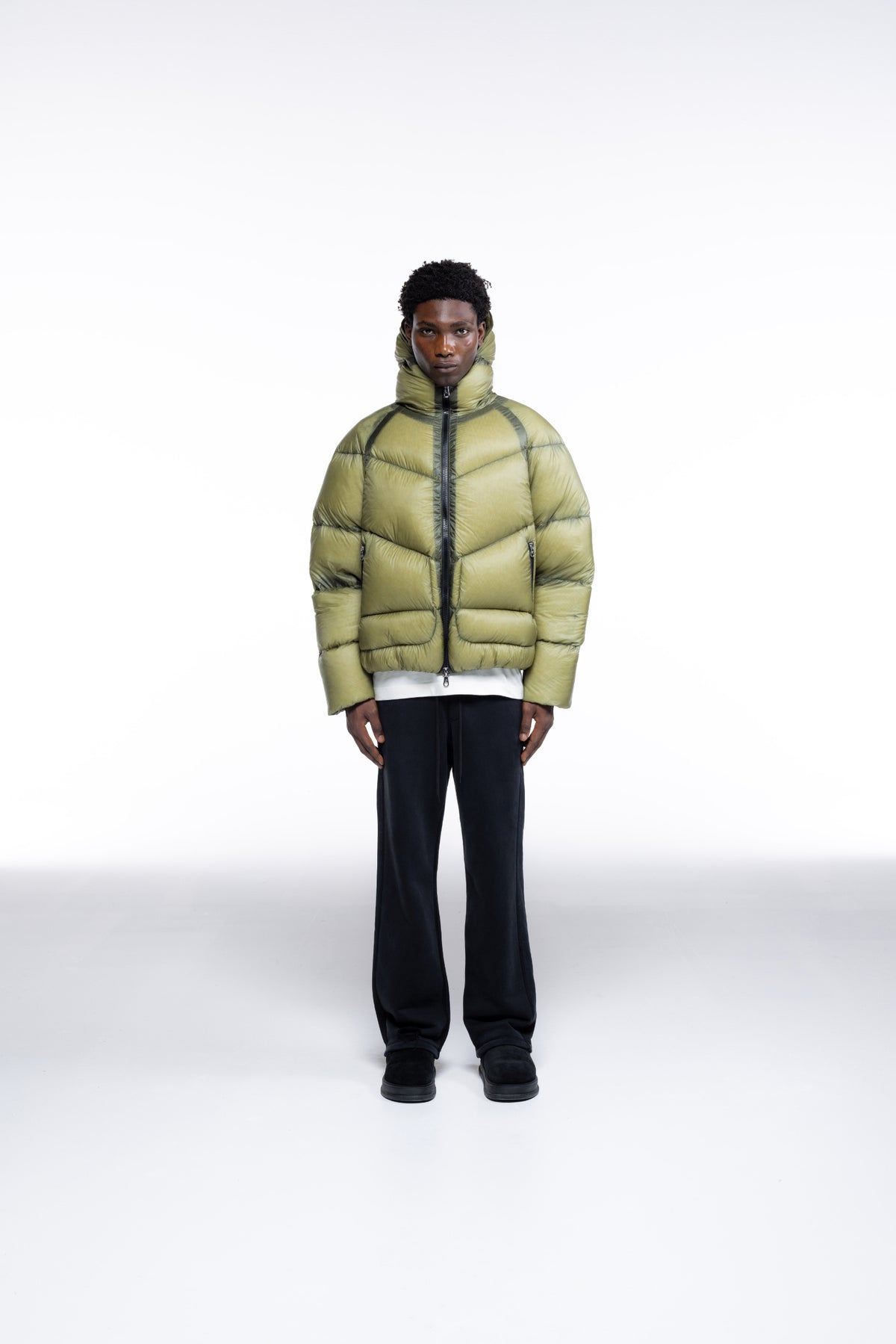Cole Buxton | Translucent Taped Down Jacket | Mens | Khaki