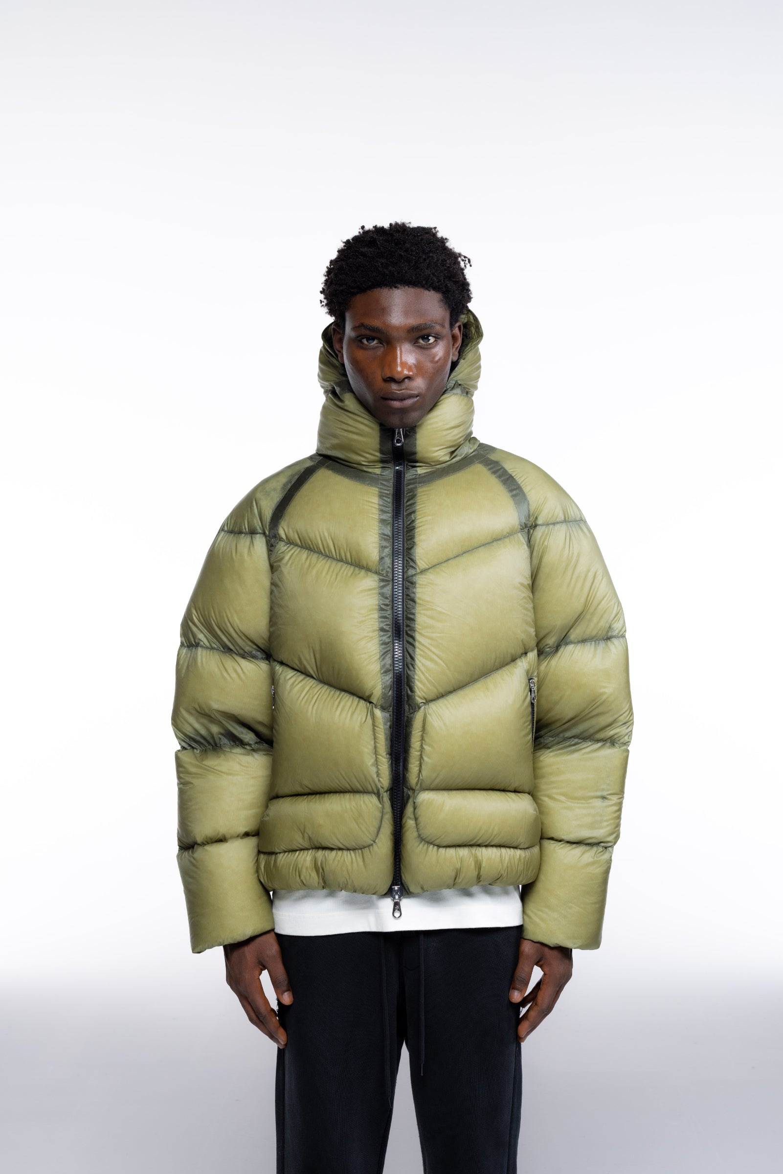 Cole Buxton | Translucent Taped Down Jacket | Mens | Khaki