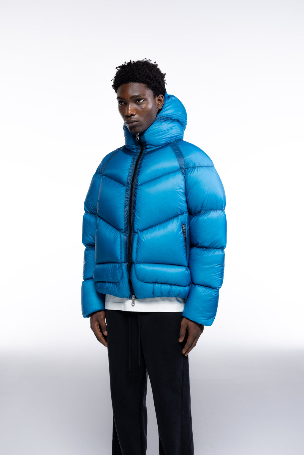 Cole Buxton | Translucent Taped Down Jacket | Mens | Blue