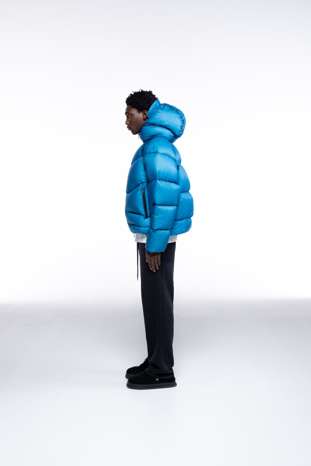 Cole Buxton | Translucent Taped Down Jacket | Mens | Blue