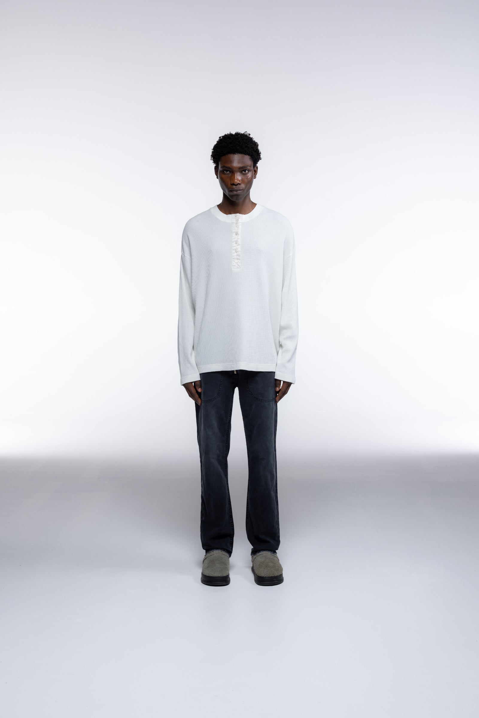 Cole Buxton | Henley Waffle | Mens | Vintage White