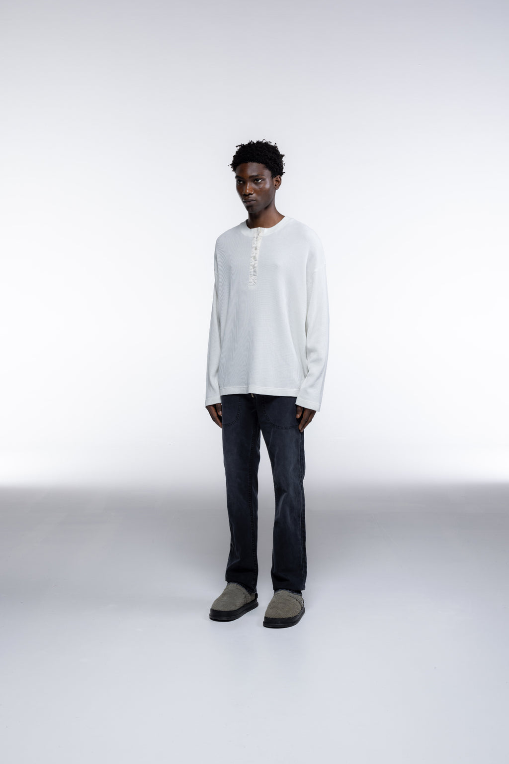 Cole Buxton | Henley Waffle | Mens | Vintage White