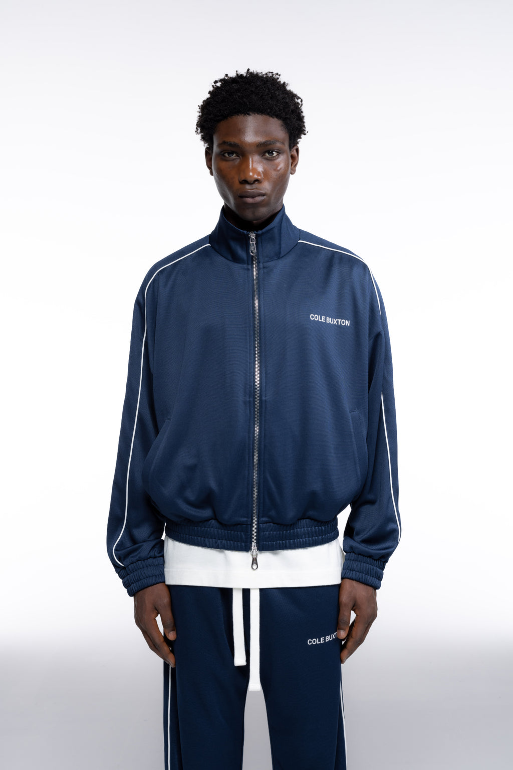 Cole Buxton | Piped Track Jacket | Mens | Navy