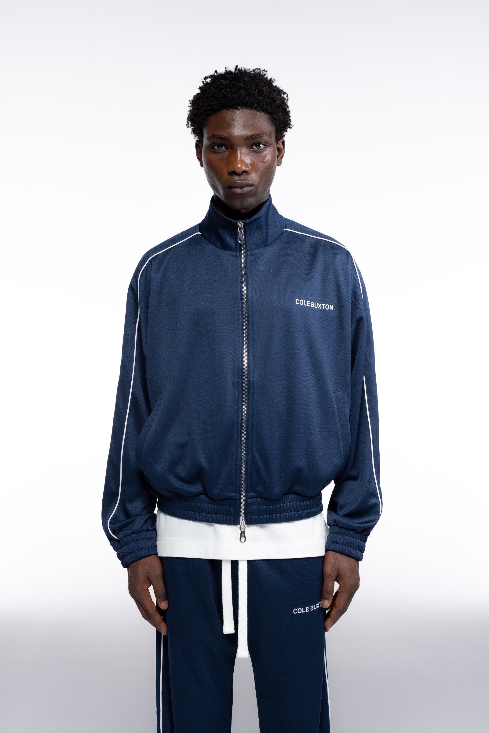 Cole Buxton | Piped Track Jacket | Mens | Navy