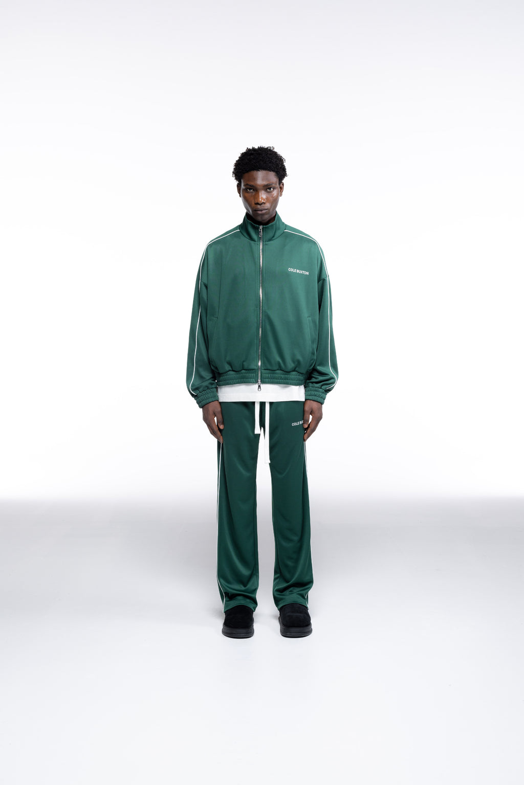 Cole Buxton | Piped Track Jacket | Mens | Forest Green