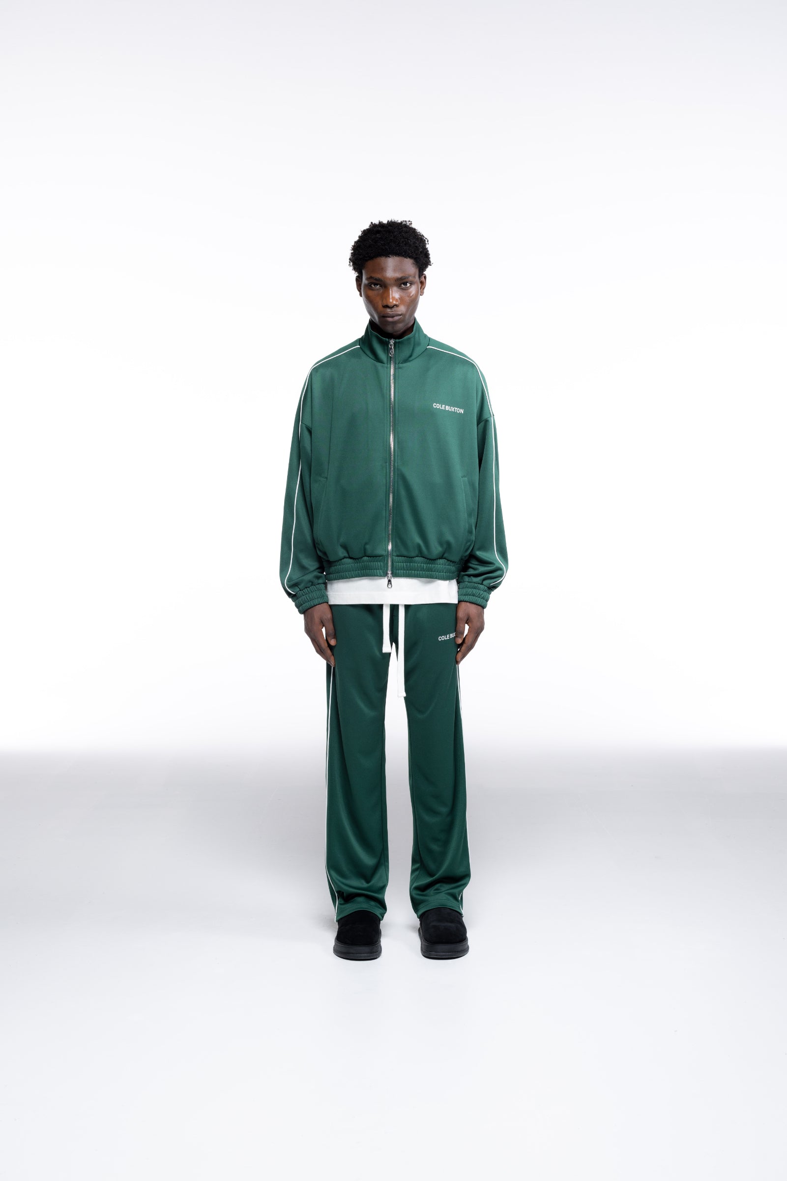 Cole Buxton | Piped Track Jacket | Mens | Forest Green