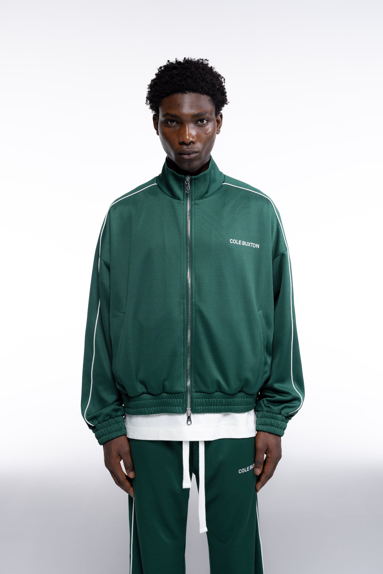 Cole Buxton | Piped Track Jacket | Mens | Forest Green