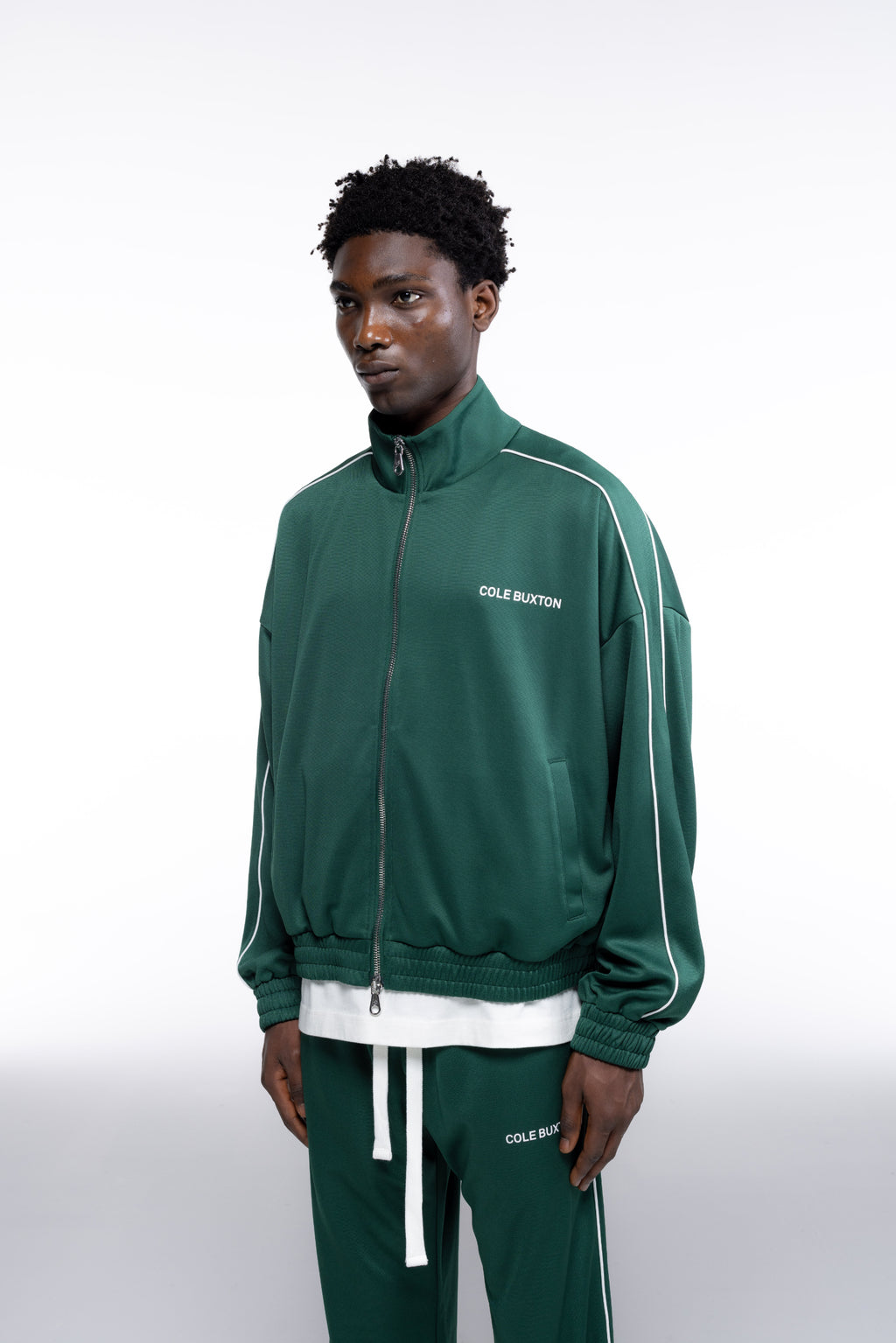 Cole Buxton | Piped Track Jacket | Mens | Forest Green