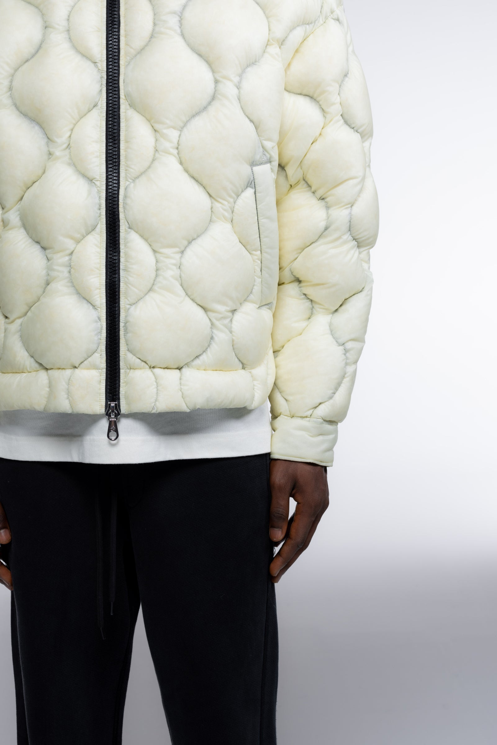 Cole Buxton | Translucent Quilted Overshirt | Mens | Vintage White