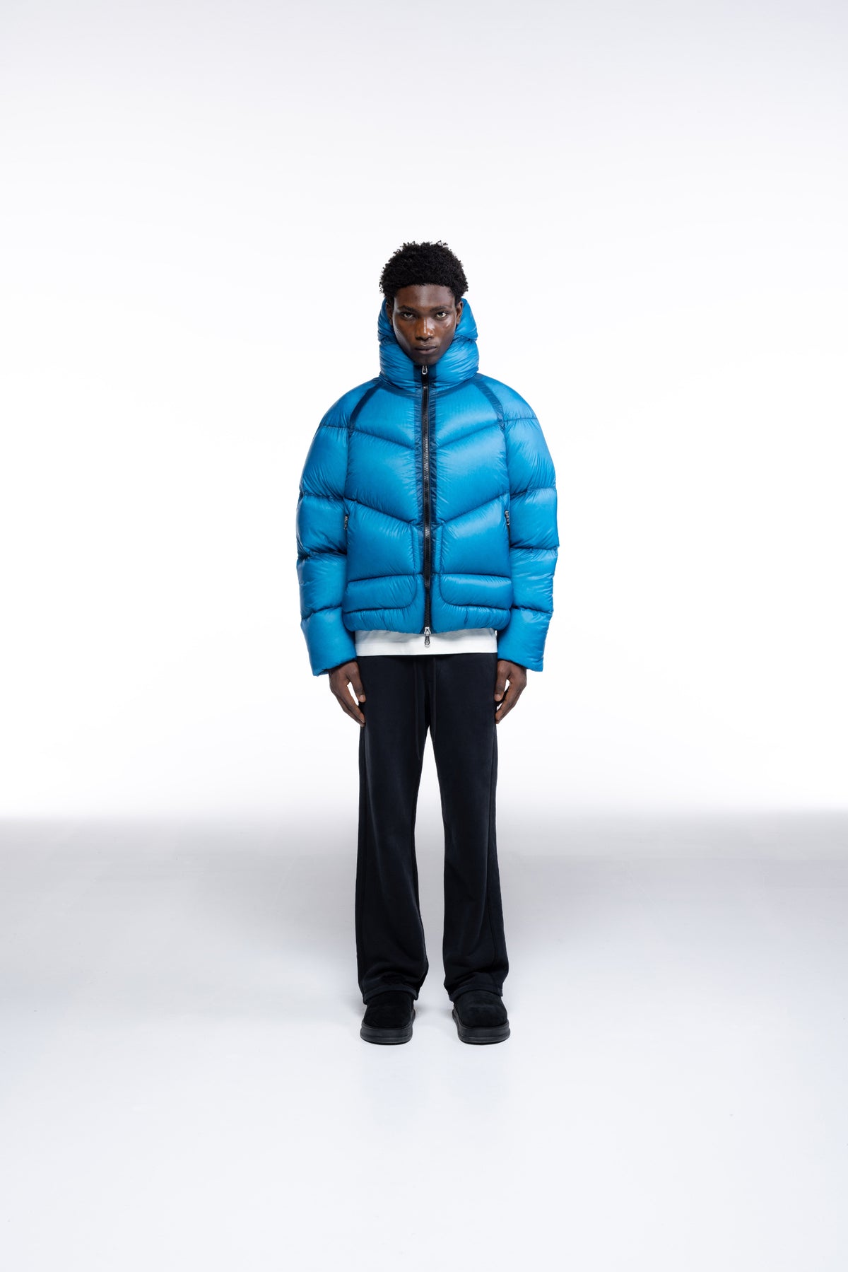 Cole Buxton | Translucent Taped Down Jacket | Mens | Blue