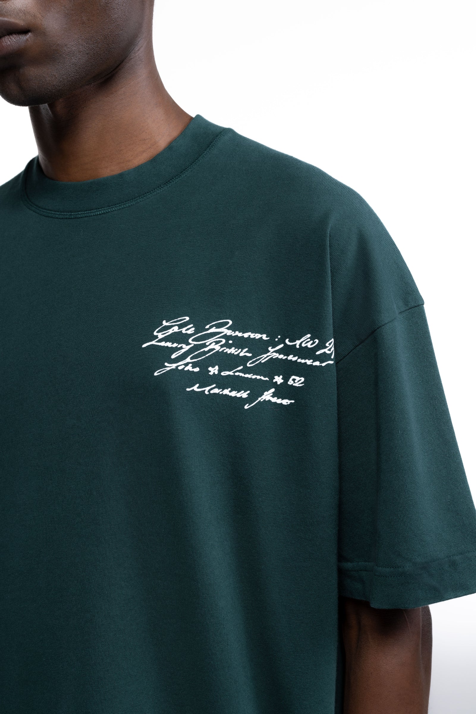Cole Buxton | Script T-Shirt | Mens | Forest Green