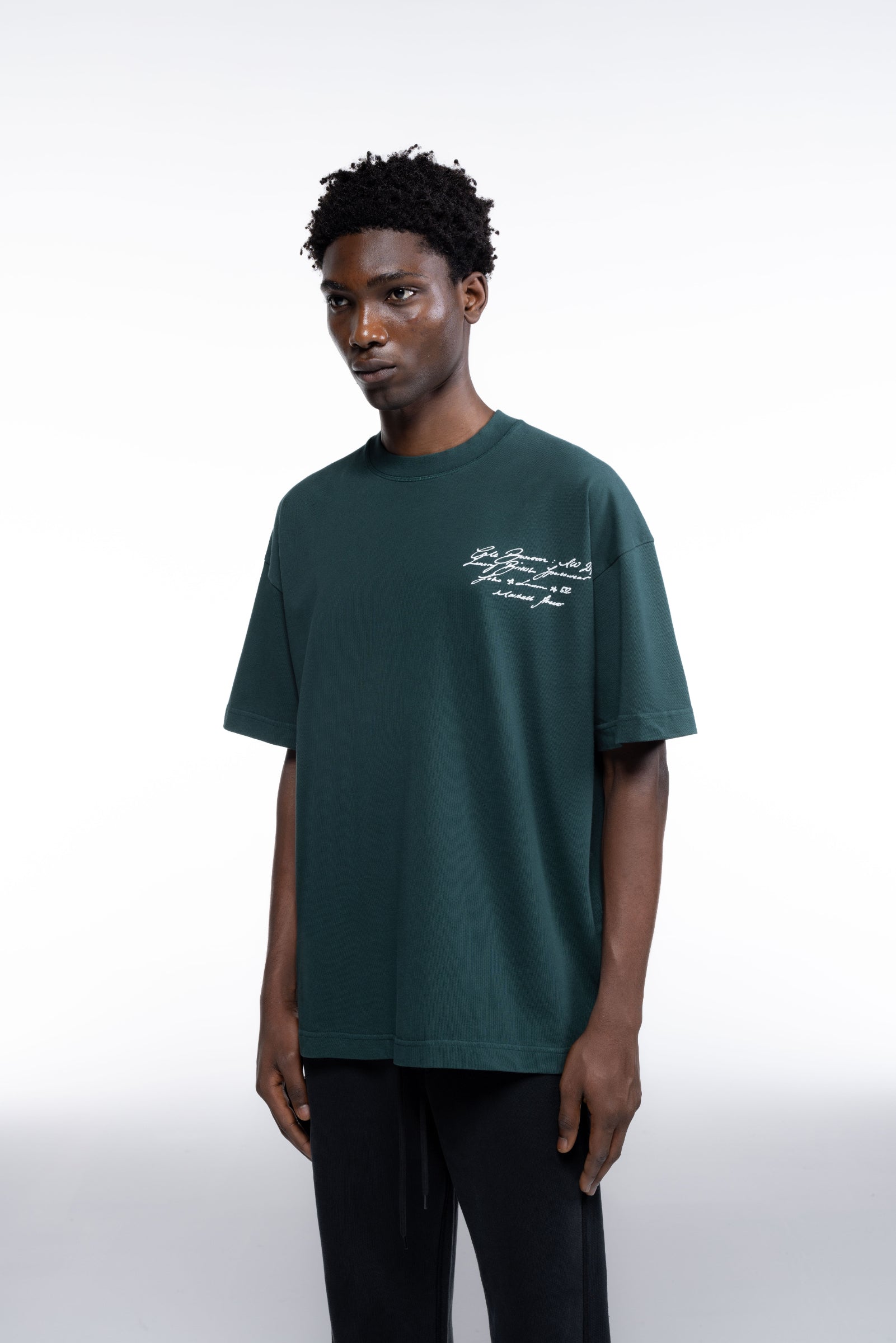 Cole Buxton | Script T-Shirt | Mens | Forest Green