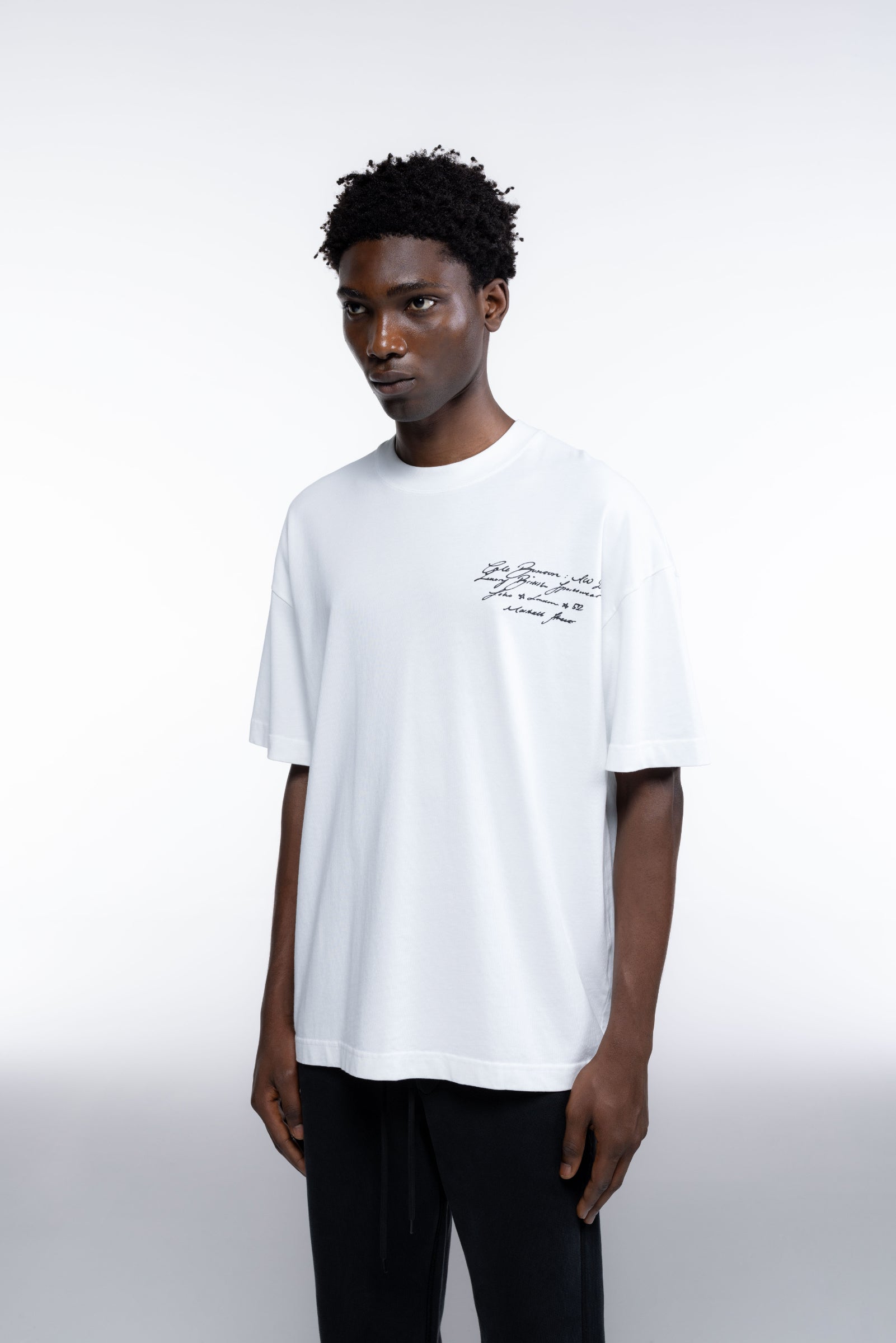 Cole Buxton | Script T-Shirt | Mens | White
