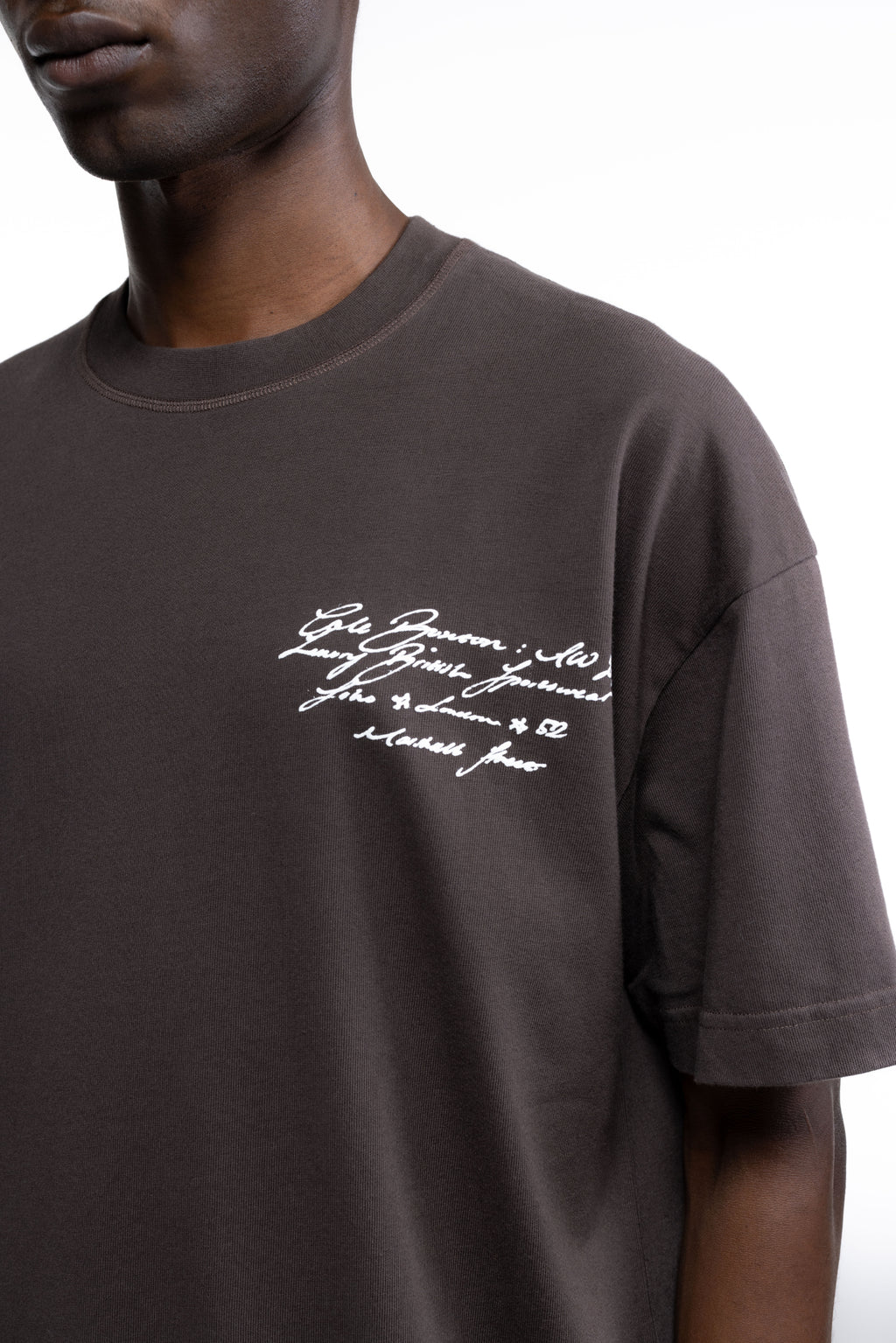 Cole Buxton | Script T-Shirt | Mens | Brown