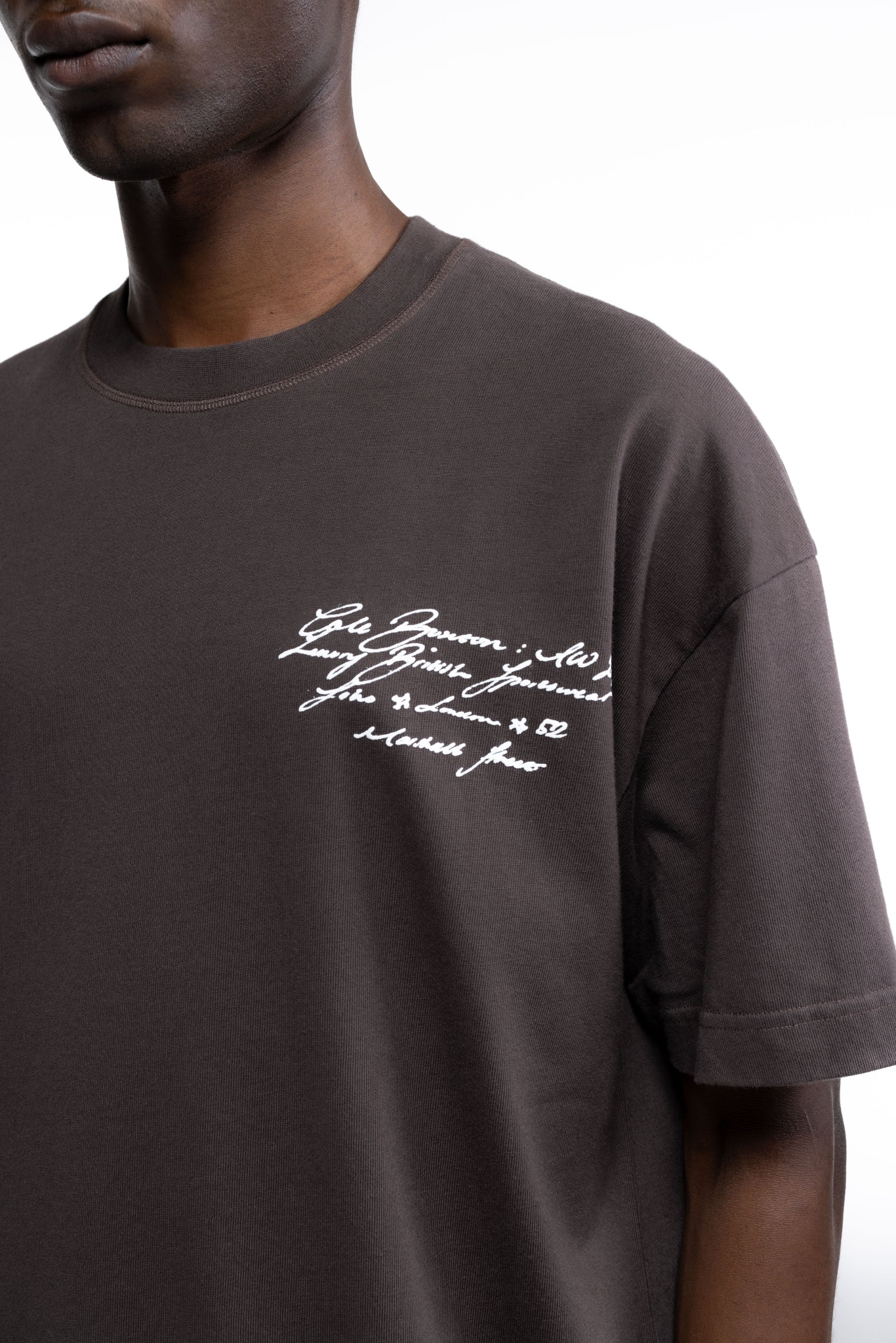 Cole Buxton | Script T-Shirt | Mens | Brown