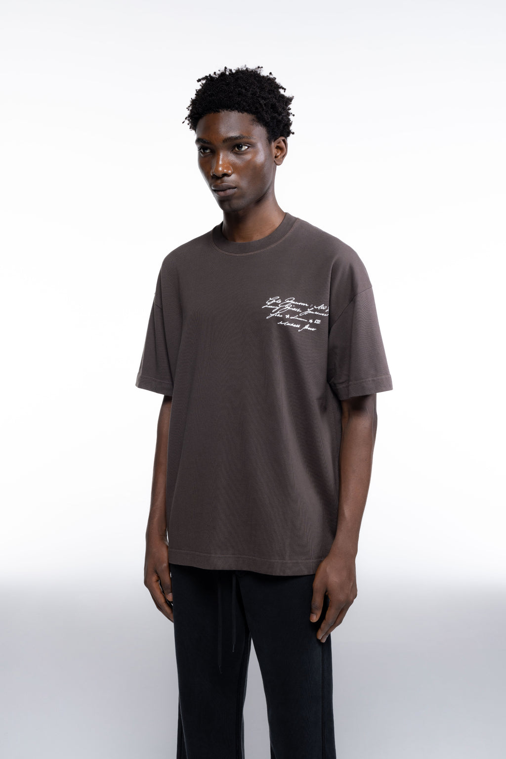 Cole Buxton | Script T-Shirt | Mens | Brown