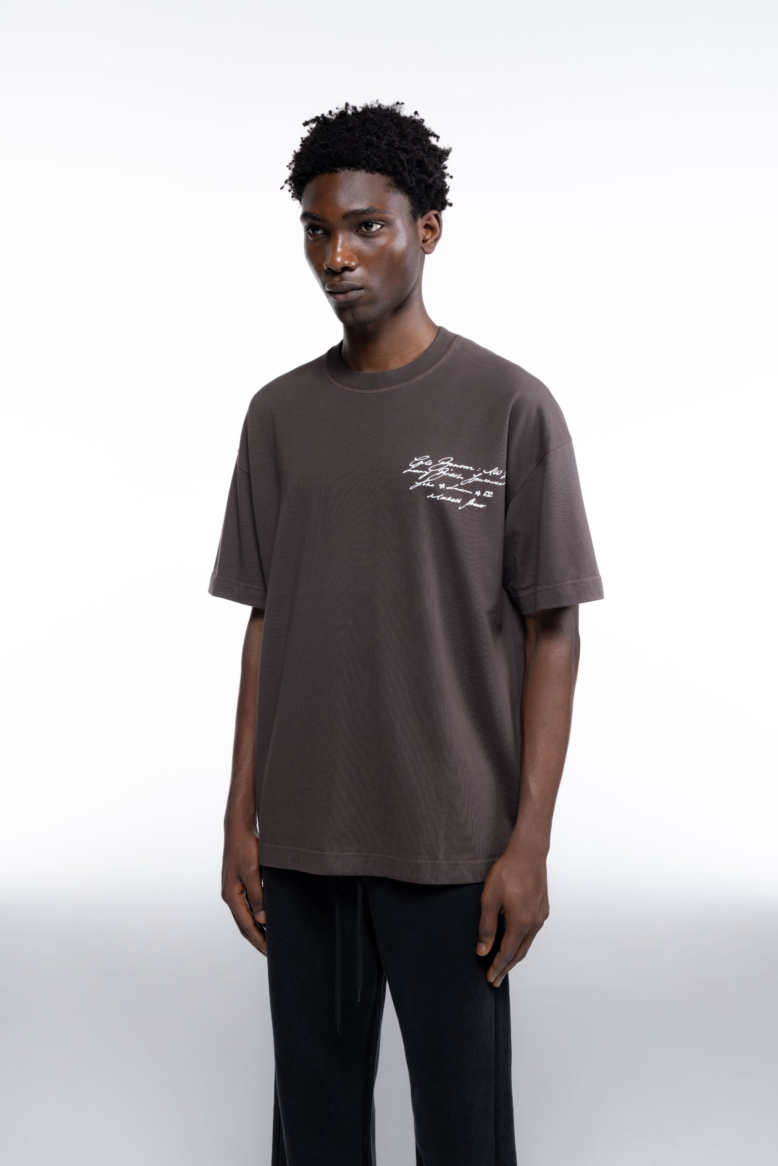 Cole Buxton | Script T-Shirt | Mens | Brown