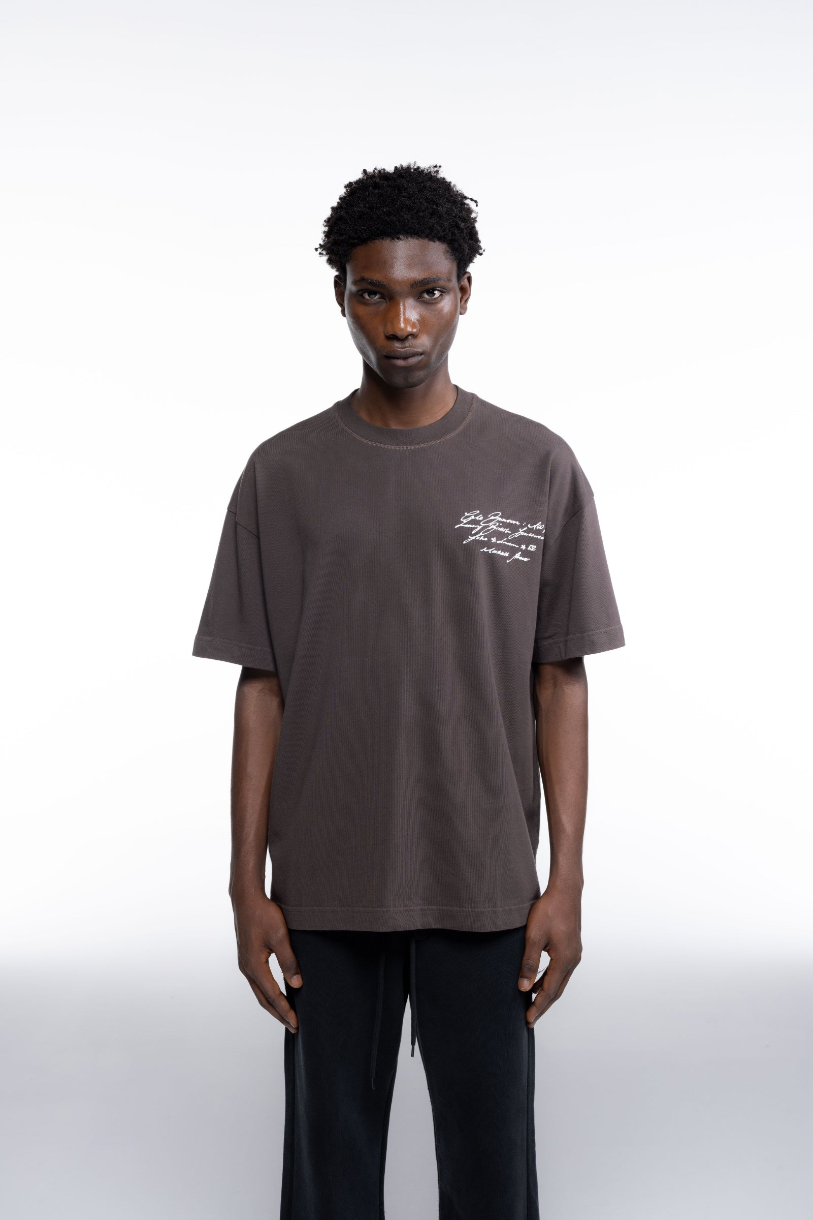 Cole Buxton | Script T-Shirt | Mens | Brown
