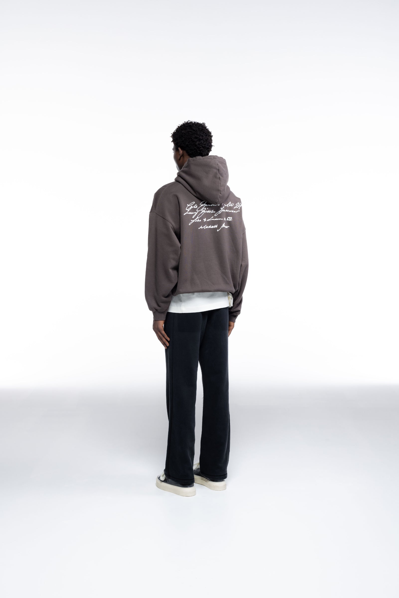 Cole Buxton | Script Hoodie | Mens | Brown