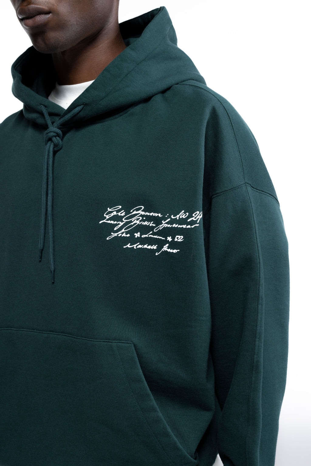 Cole Buxton | Script Hoodie | Mens | Forest Green