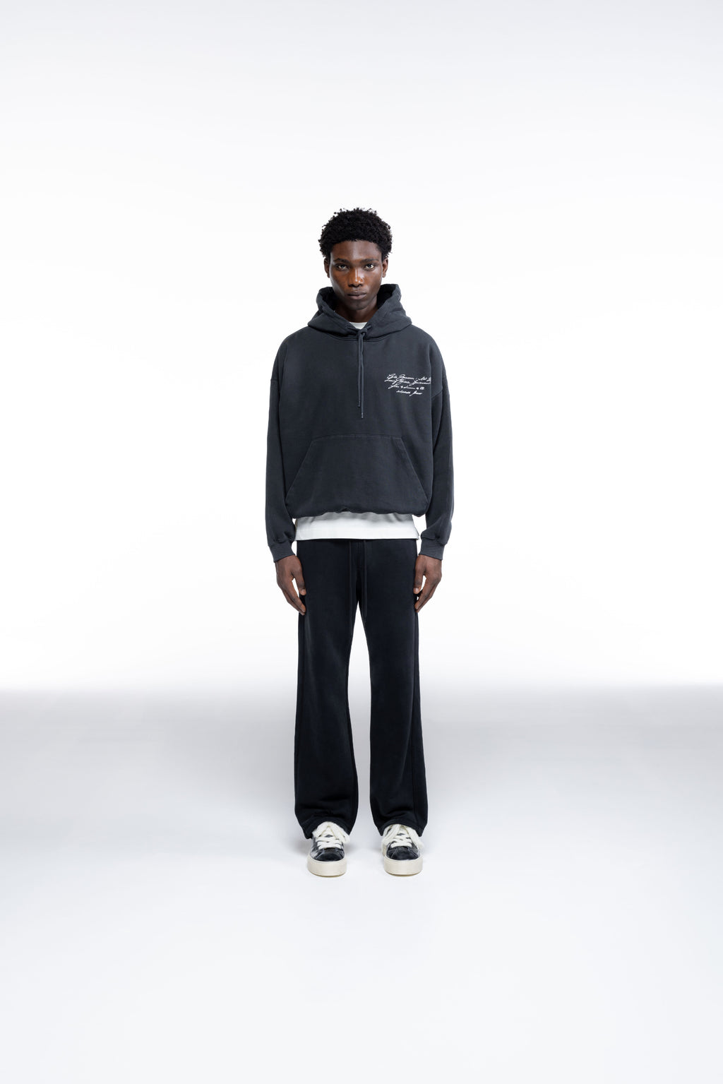 Cole Buxton | Script Hoodie | Mens | Vintage Black