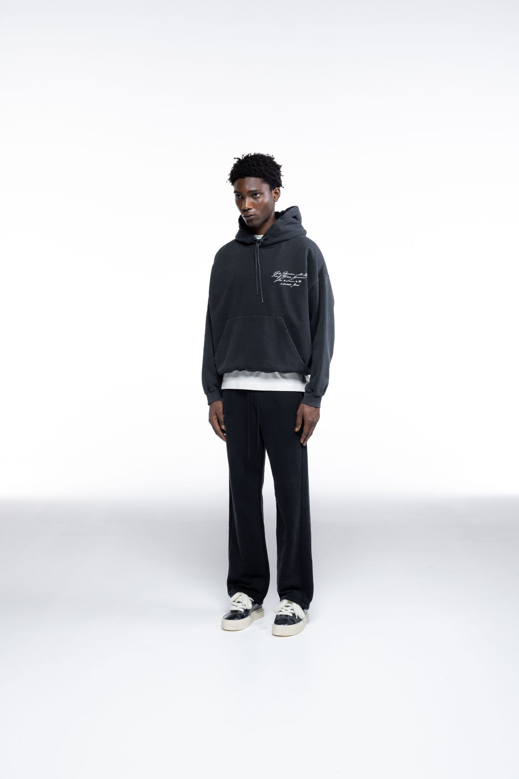 Cole Buxton | Script Hoodie | Mens | Vintage Black