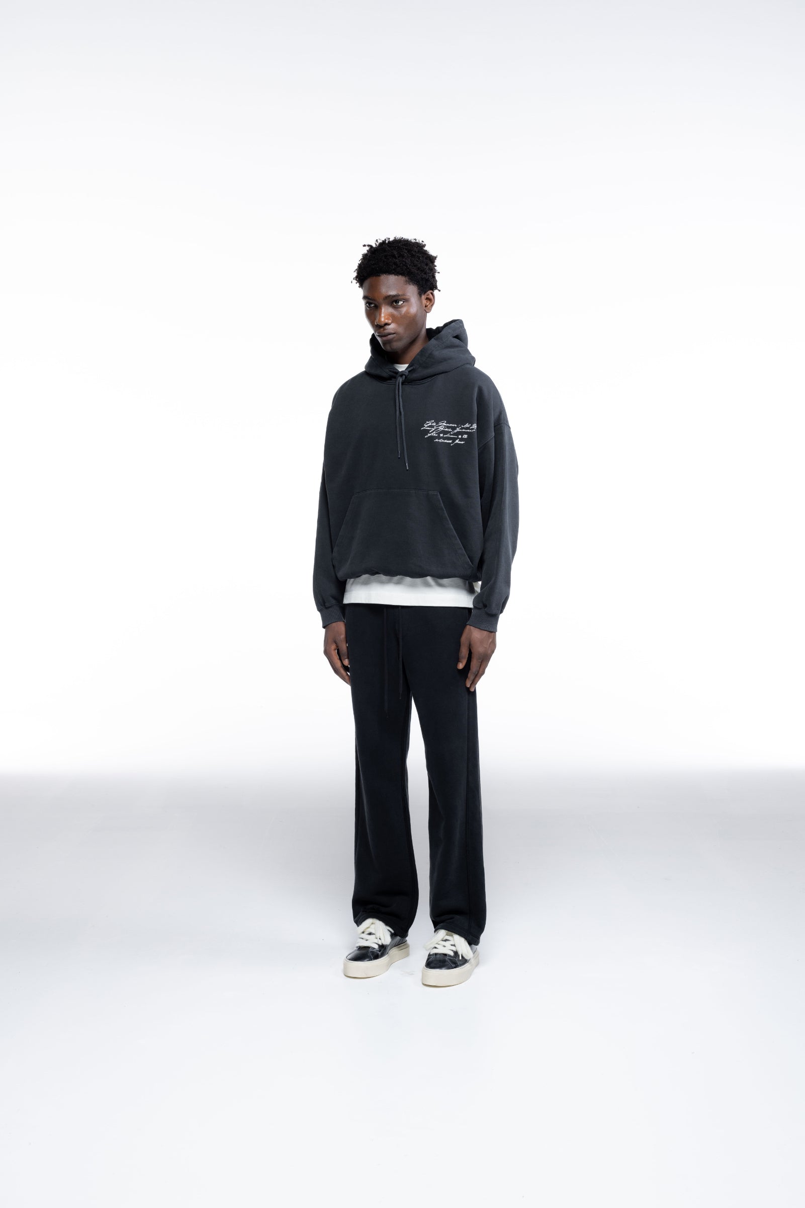 Cole Buxton | Script Hoodie | Mens | Vintage Black