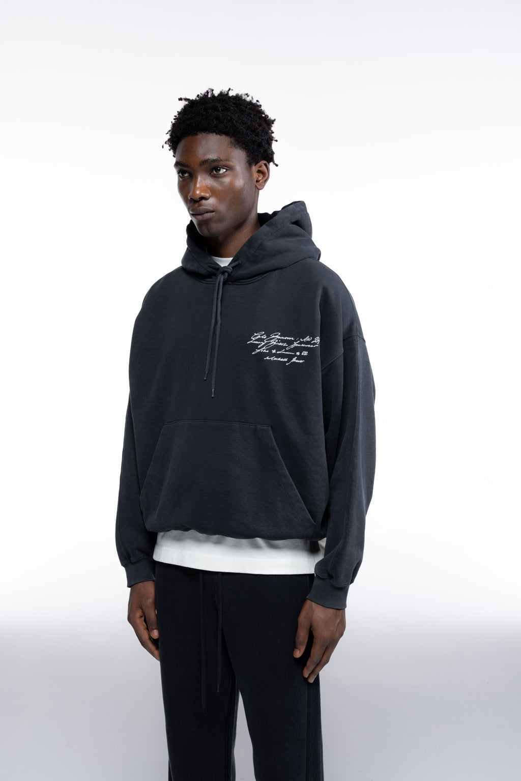 Cole Buxton | Script Hoodie | Mens | Vintage Black