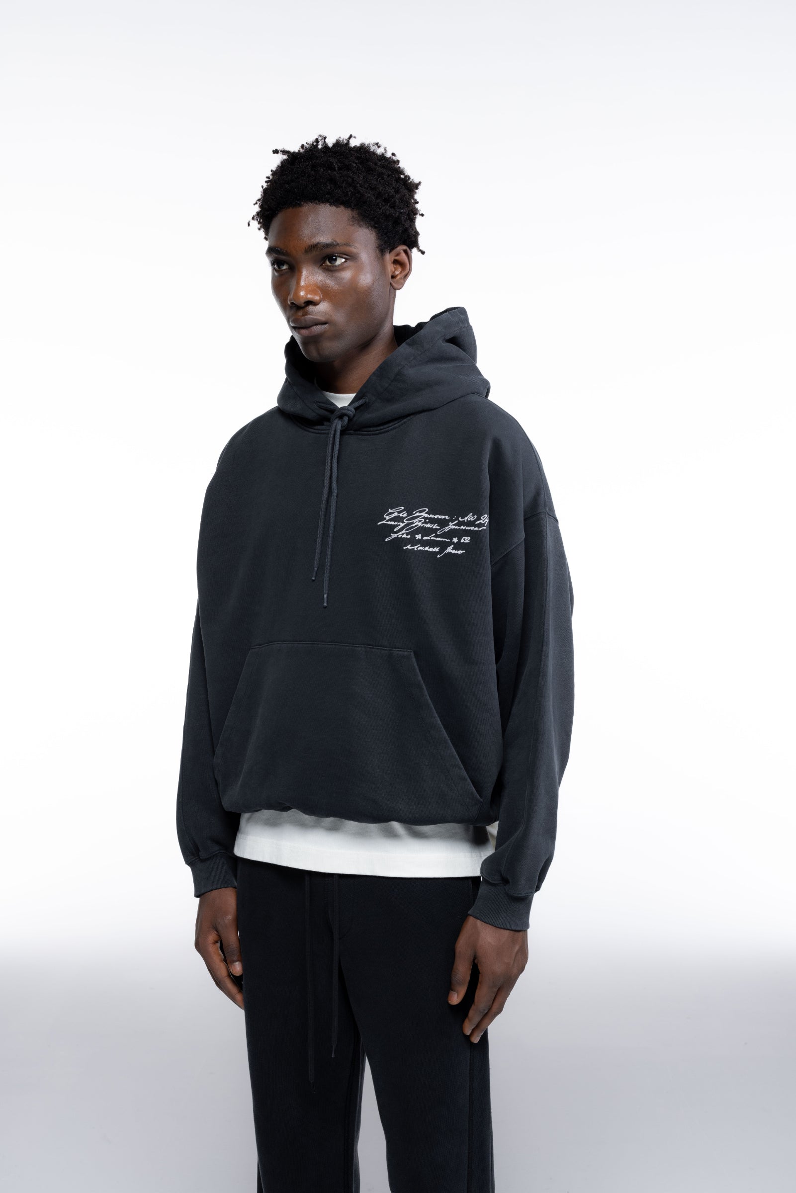Cole Buxton | Script Hoodie | Mens | Vintage Black