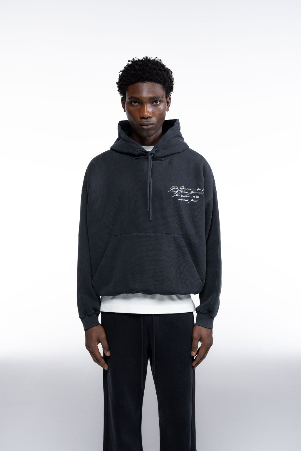 Cole Buxton | Script Hoodie | Mens | Vintage Black