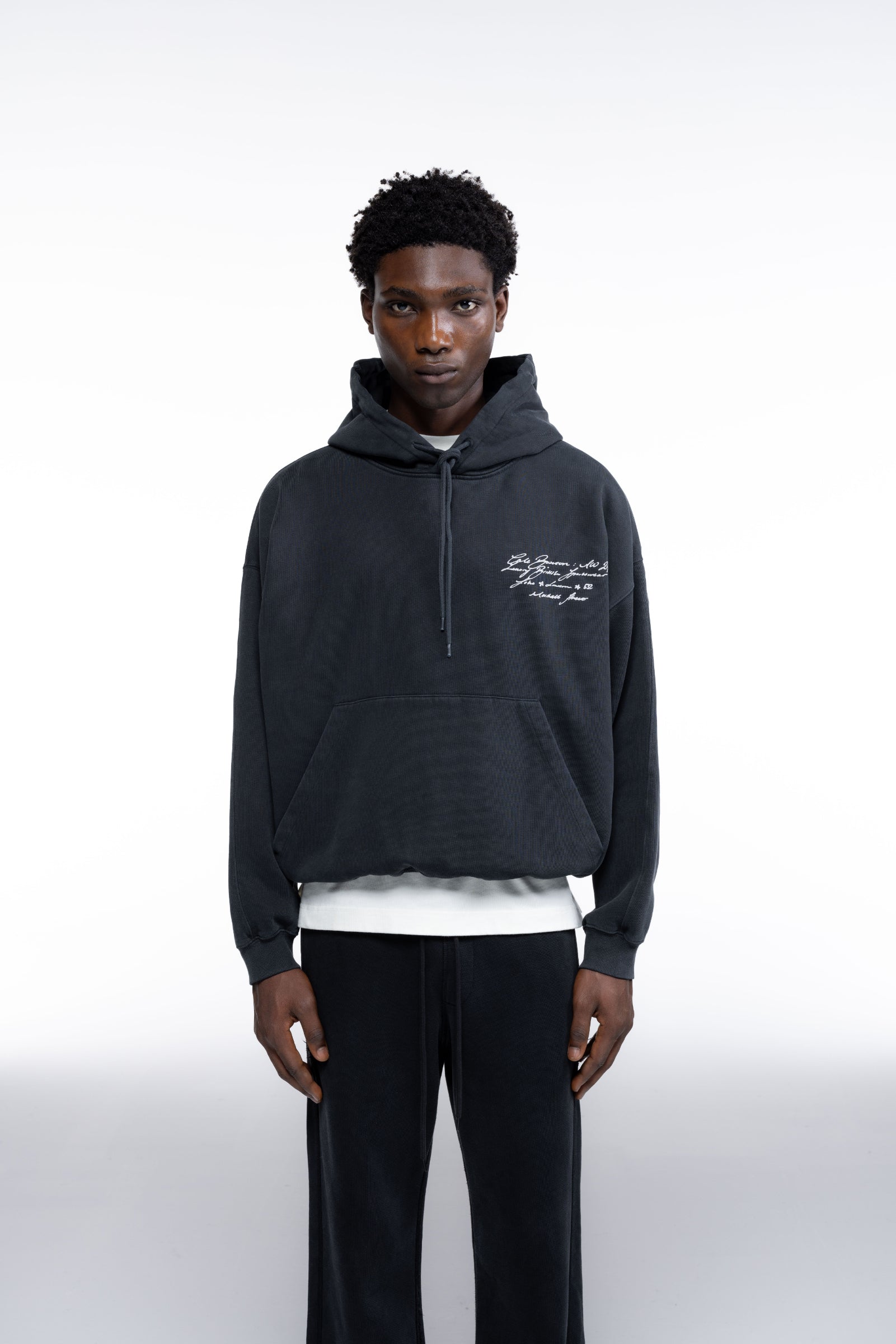 Cole Buxton | Script Hoodie | Mens | Vintage Black