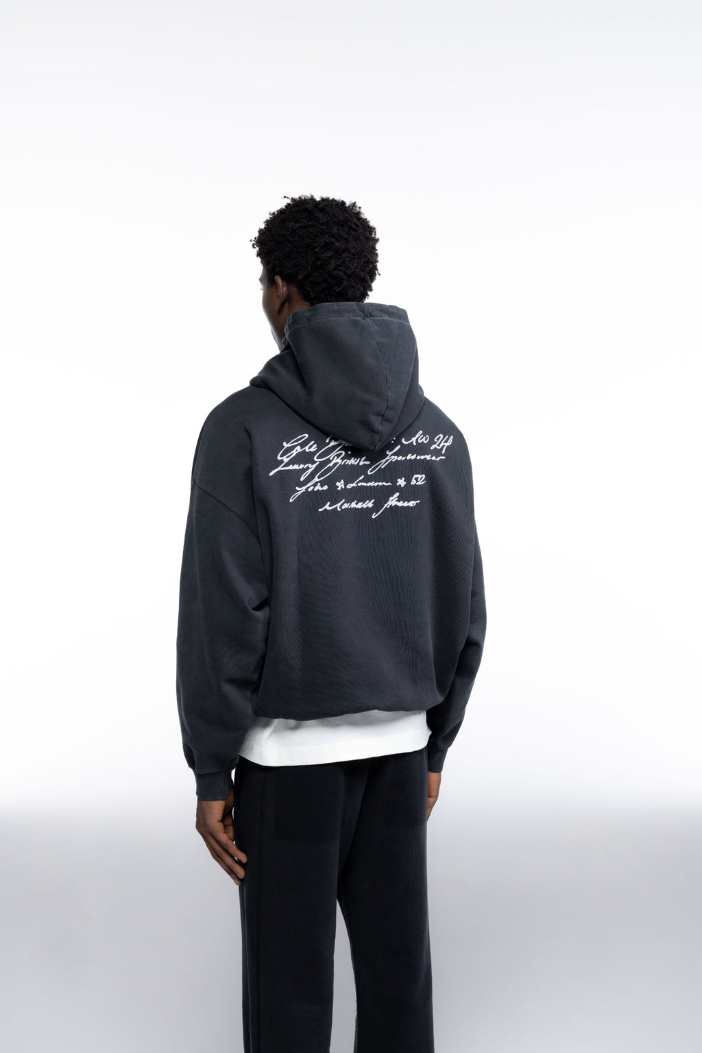 Cole Buxton | Script Hoodie | Mens | Vintage Black