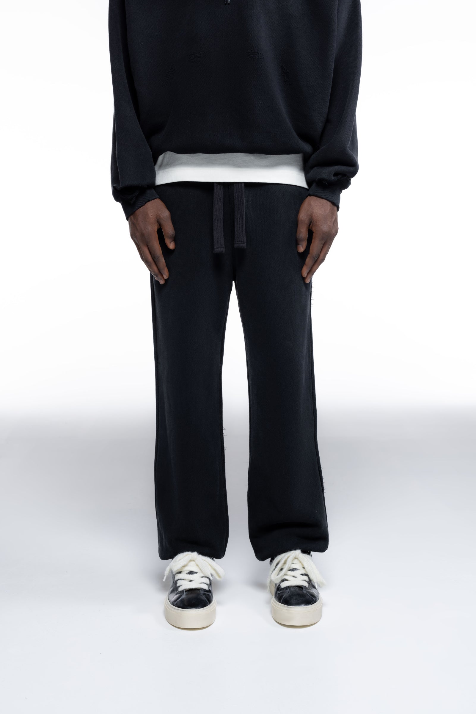 Cole Buxton | Distressed Sweatpants | Mens | Washed Black